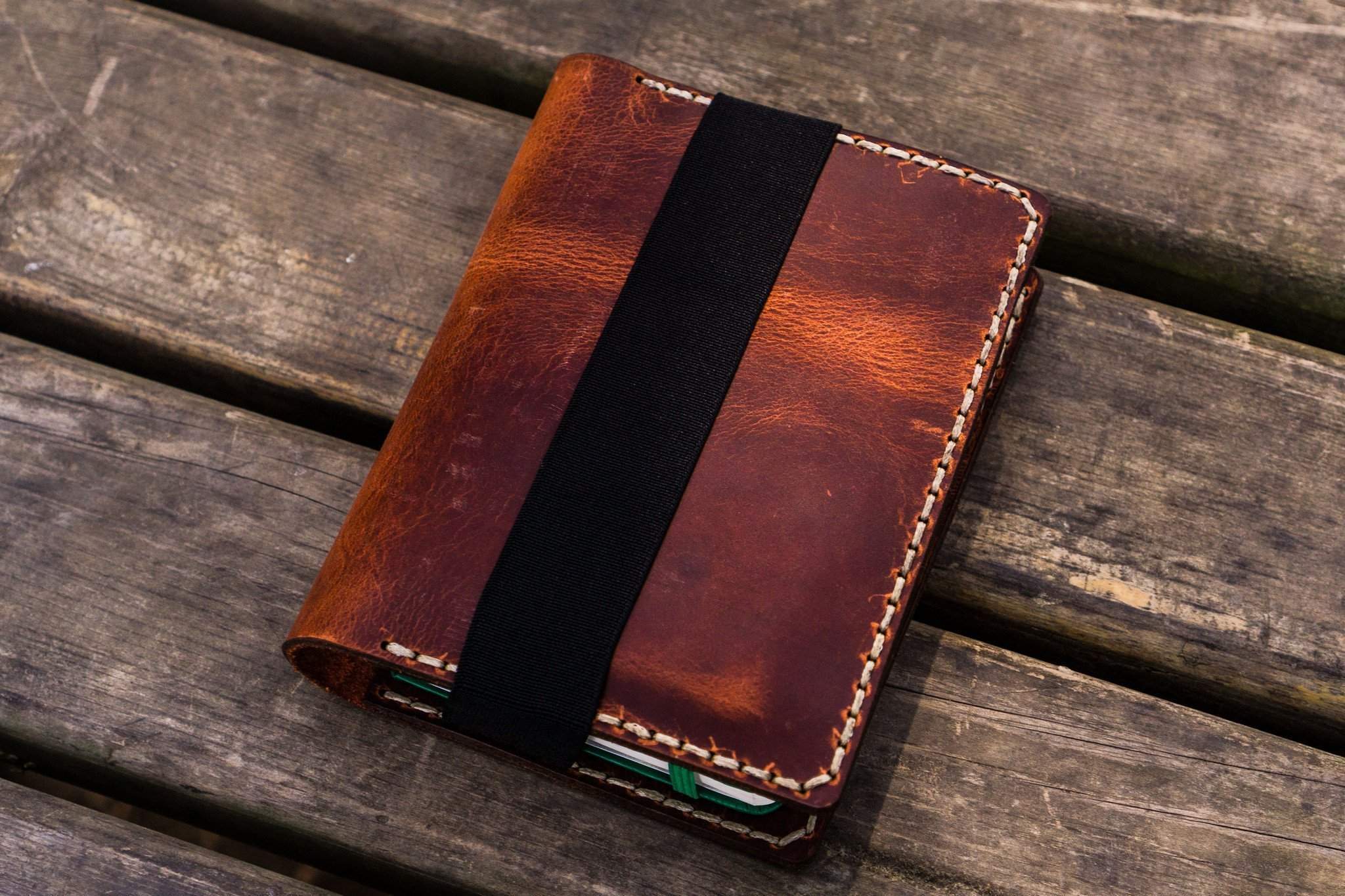 Premium Leather Pocket Moleskine Journal Cover - Crazy Horse Orange | Handcrafted Genuine Leather Notebook Holder for Travel, Office & Daily Use