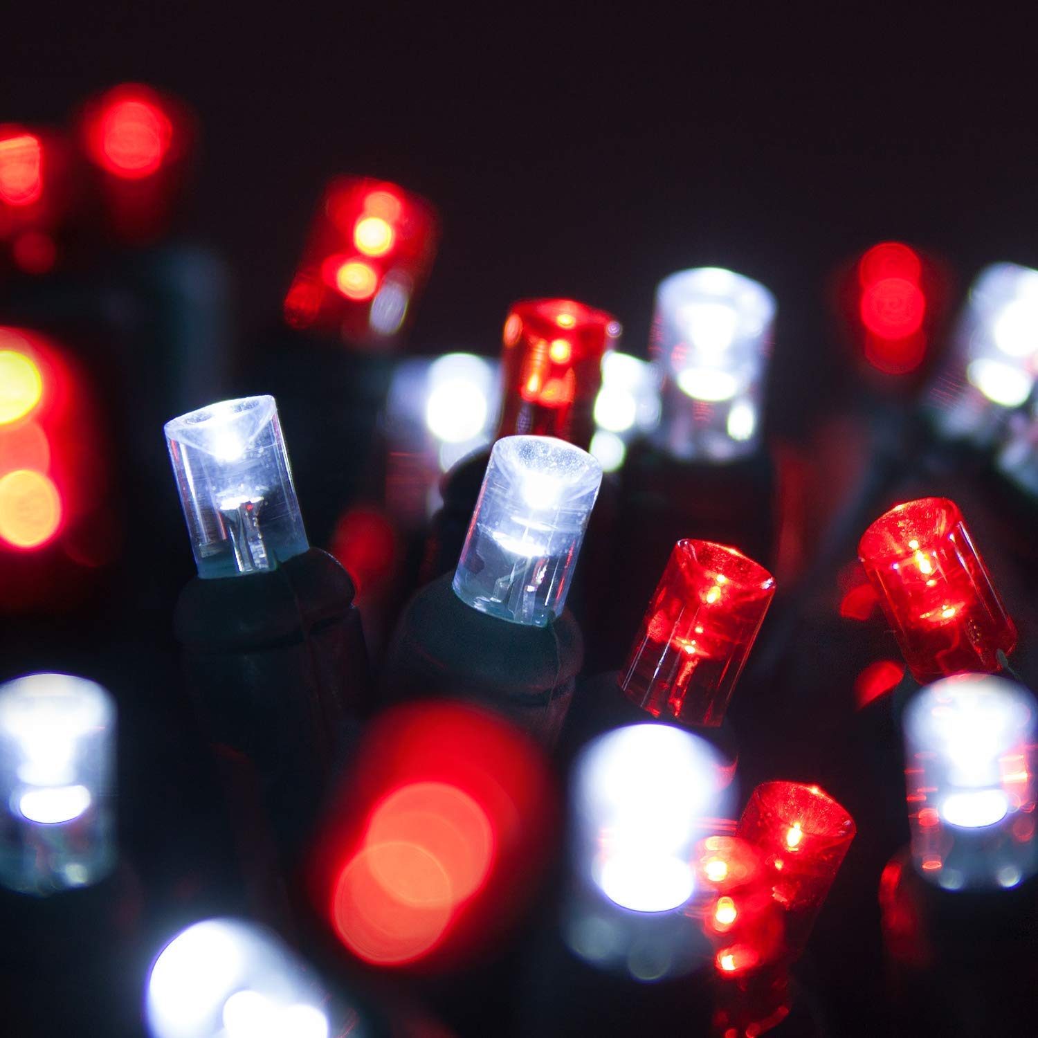 70 LED Red and White Mini Christmas Lights - 24ft Waterproof String Lights for Outdoor Trees, Indoor Holiday Decor, Party & Wedding Decoration