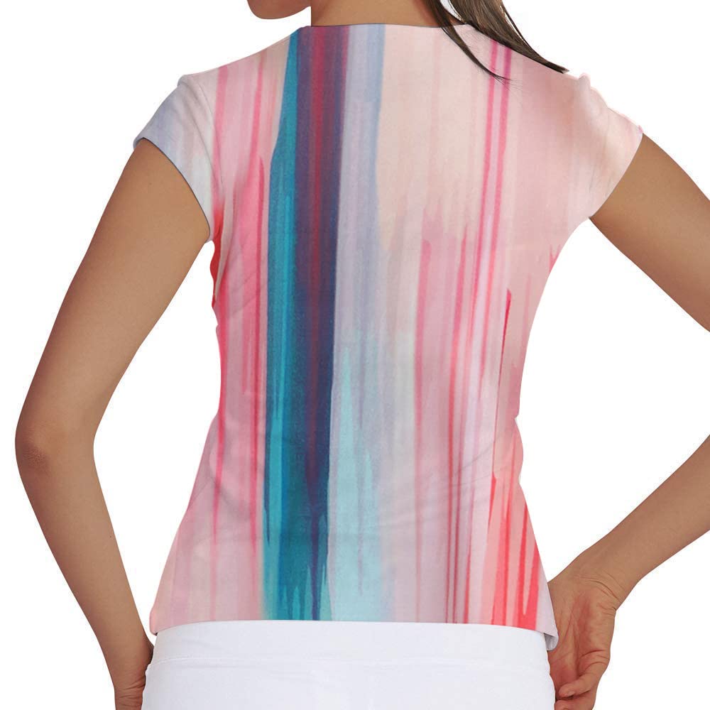 Women's Short Sleeve Tennis Shirts - V-Neck Solid Color Golf & Running Tops - Perfect for Tennis, Golf, Running & Casual Wear