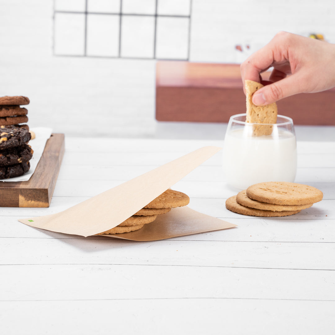 Kraft Paper Greaseproof Bags - Small Double Open Food Bags 6.25