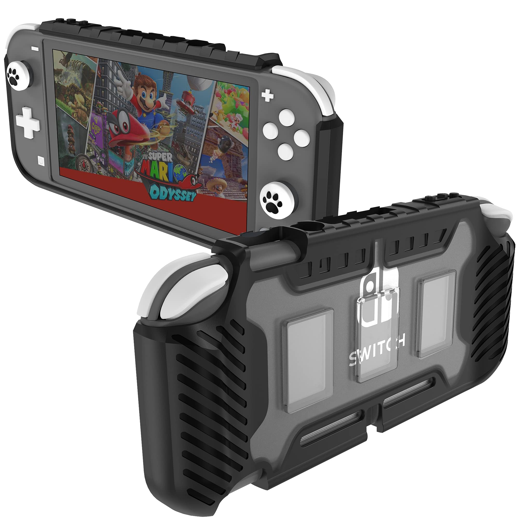 KIWIHOME Protective Hard Case for Nintendo Switch Lite 2019 - Shockproof Grip Cover with Ergonomic Handle & Game Card Storage (Black) | Perfect for Travel, Gaming Sessions & Everyday Protection