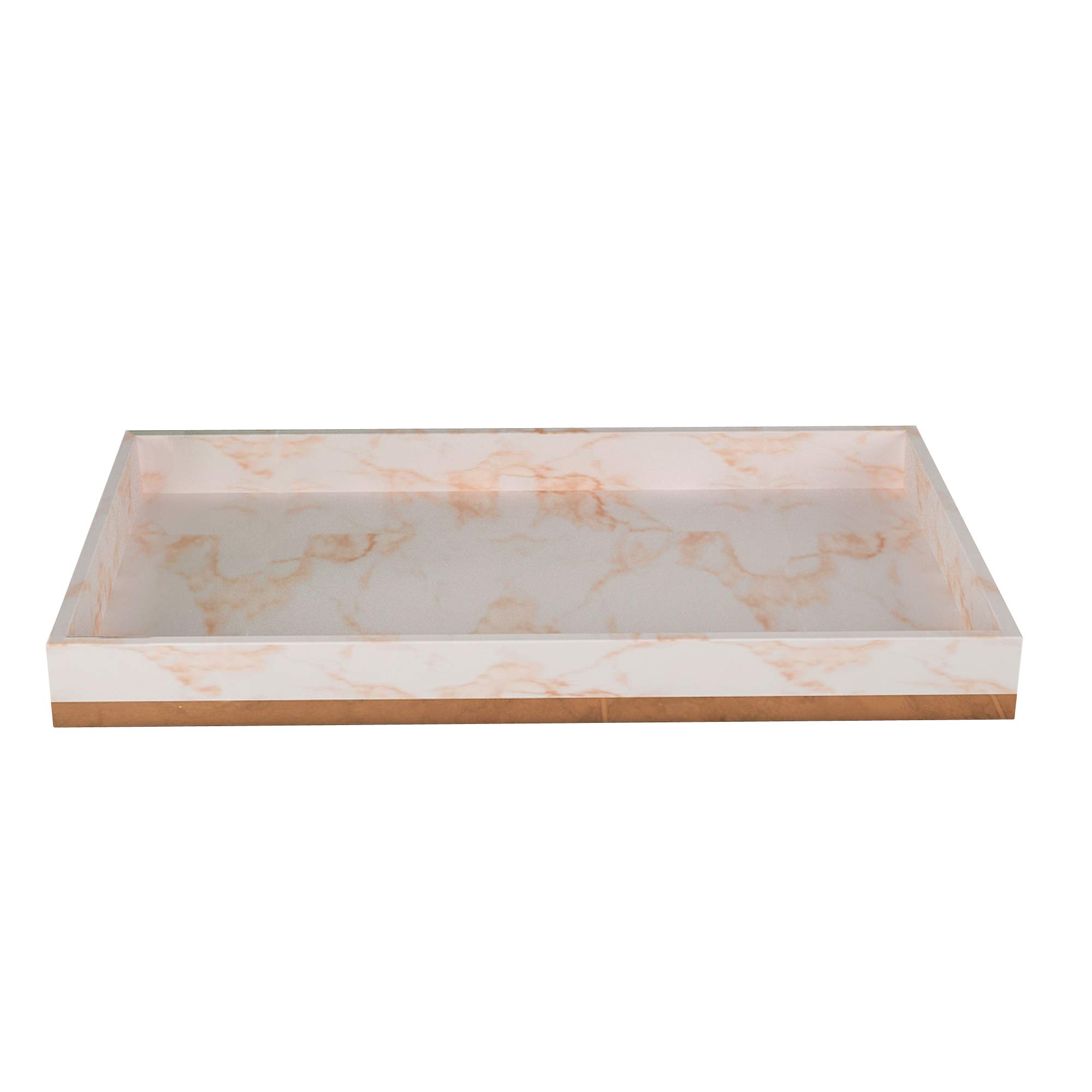 Nu-Steel MST10CH Misty Copper Collection Amenity Tray - Elegant Resin & Metal Bathroom Organizer for Jewelry, Soaps & Essentials | Perfect for Vanity, Dresser & Spa Decor