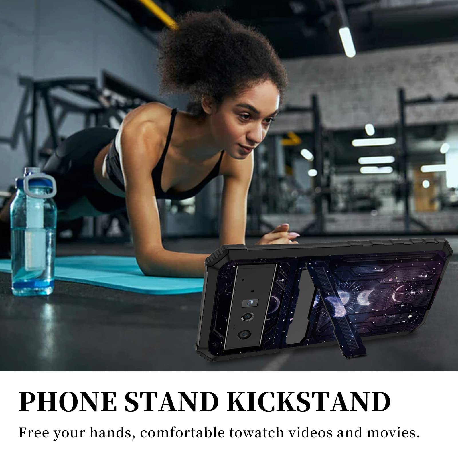 Premium Rugged Shockproof TPU Wallet Case for Google Pixel 6 Pro - Detachable Credit Card Holder & Kickstand | Heavy Duty Protective Cover with Moon Sun Stars Design | Perfect for Travel, Work & Everyday Use