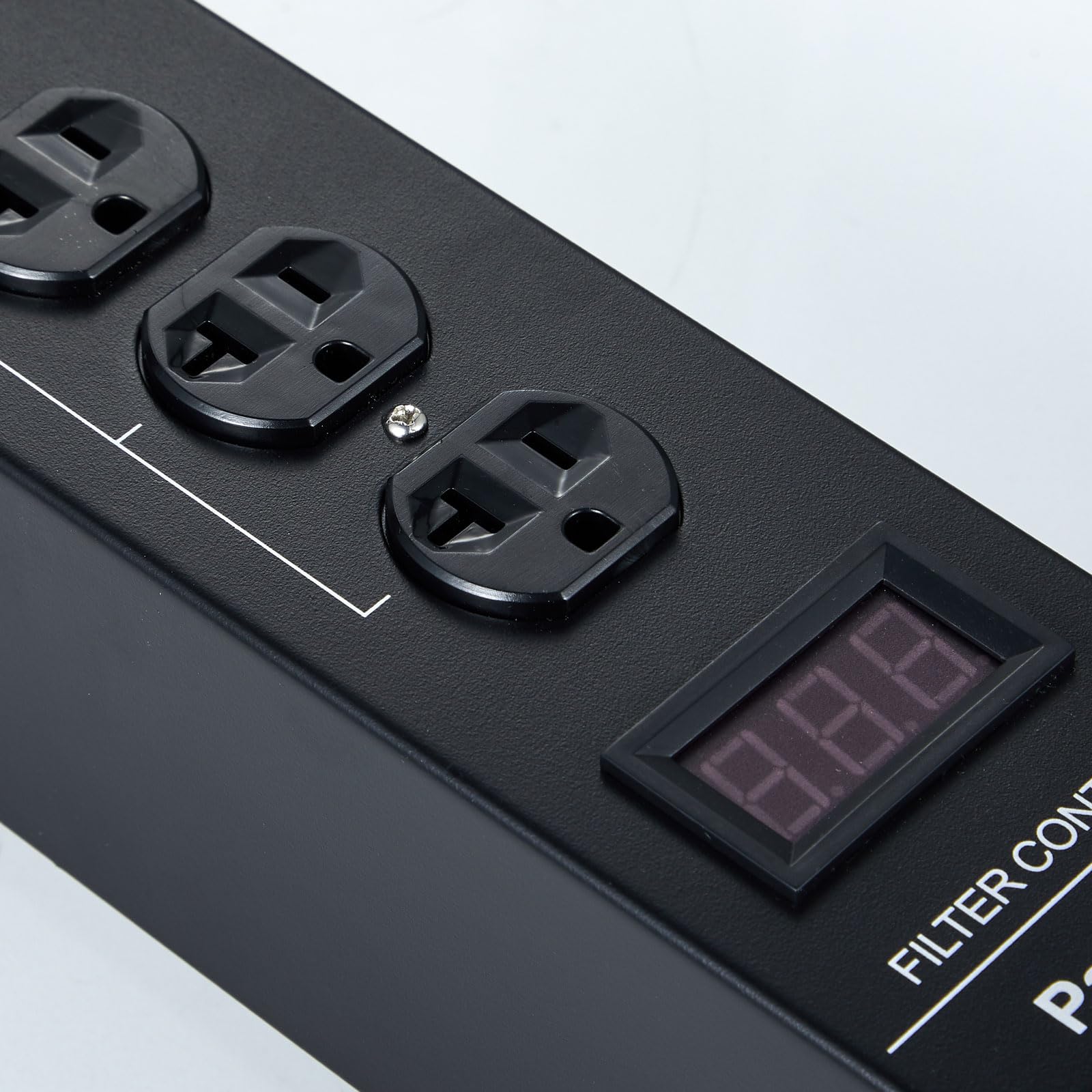 Premium 4-Outlet AC Power Conditioner with LCD Display - EMI/RFI Noise Filter for HiFi Audio Systems, CD Players, TVs & Home Theater - Black | Perfect for Audiophiles & Home Entertainment Setups