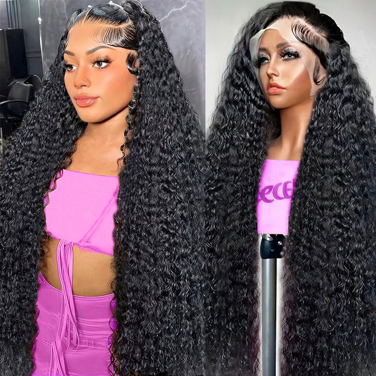 28 Inch 13X6 Deep Wave Lace Front Wigs Human Hair - Pre Plucked 200% Density HD Lace Frontal Wigs for Women | Curly Human Hair Wig | Wet & Wavy HD Lace Front Wigs | Perfect for Daily Wear, Parties, Cosplay & Special Occasions