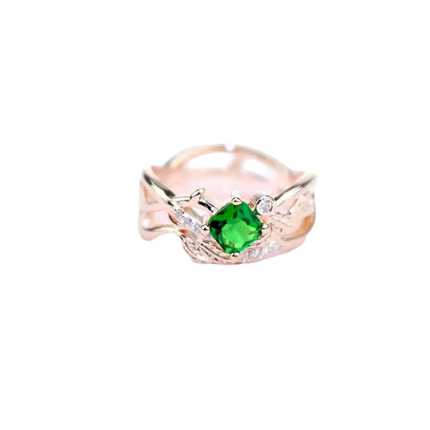 925 Sterling Silver Shiny Full Diamond Gemstone Ring - Cubic Zirconia CZ Emerald Eternity Band | Engagement Wedding Ring for Women (Size 8) | Perfect for Anniversary, Proposal & Special Occasions