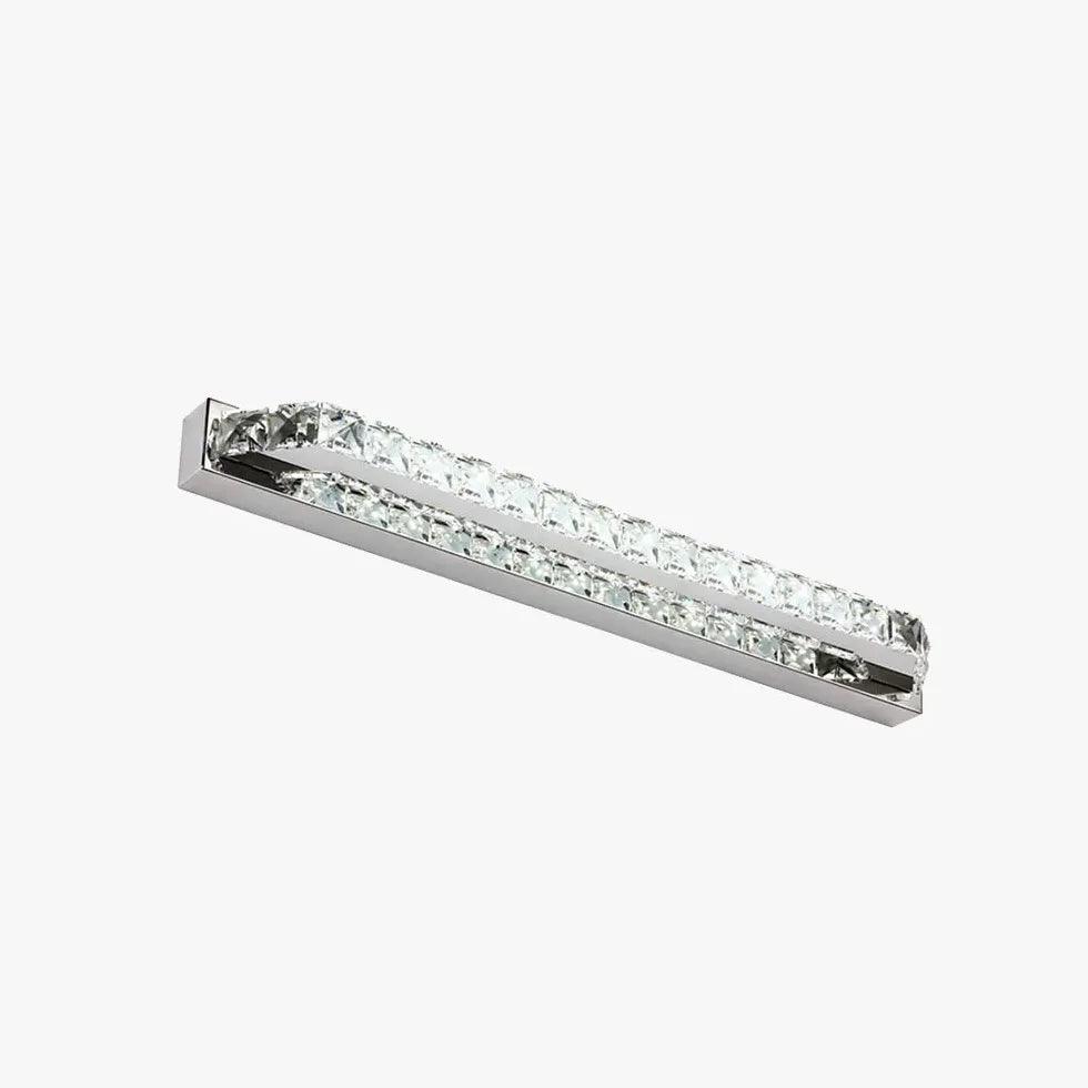 Modern Rectangular Crystal Bathroom Mirror with LED Lights - Perfect for Vanity, Makeup, and Spa-Like Bathroom Decor