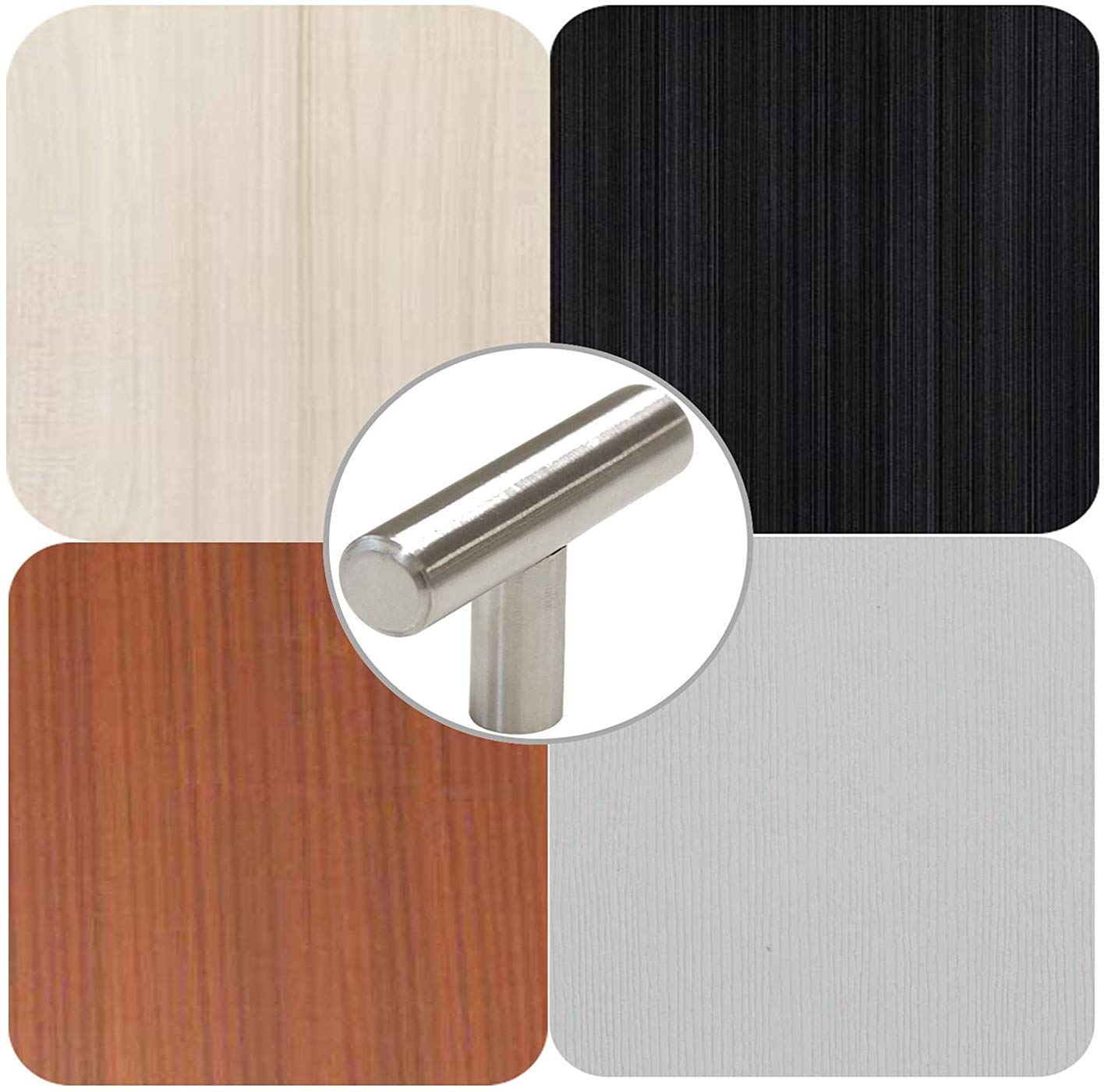 200 Pack Brushed Nickel Cabinet Knobs - Homdiy T Knobs for Kitchen Cabinet Doors & Drawers - Perfect for Home Renovation and DIY Furniture Upgrades