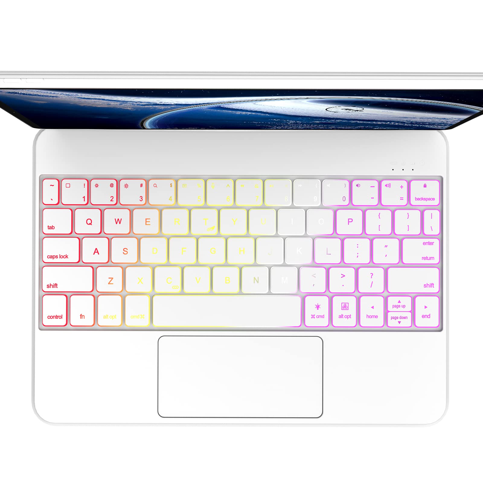 KVAGO Bluetooth Keyboard Case for iPad Air 11-inch (M2 2024)/10.9-inch (5th & 4th Gen) & iPad Pro 11'' (1st/2nd/3rd Gen) - Slim Protective Cover with Backlit Keys | Perfect for Work, Travel & Study (Pearl White)