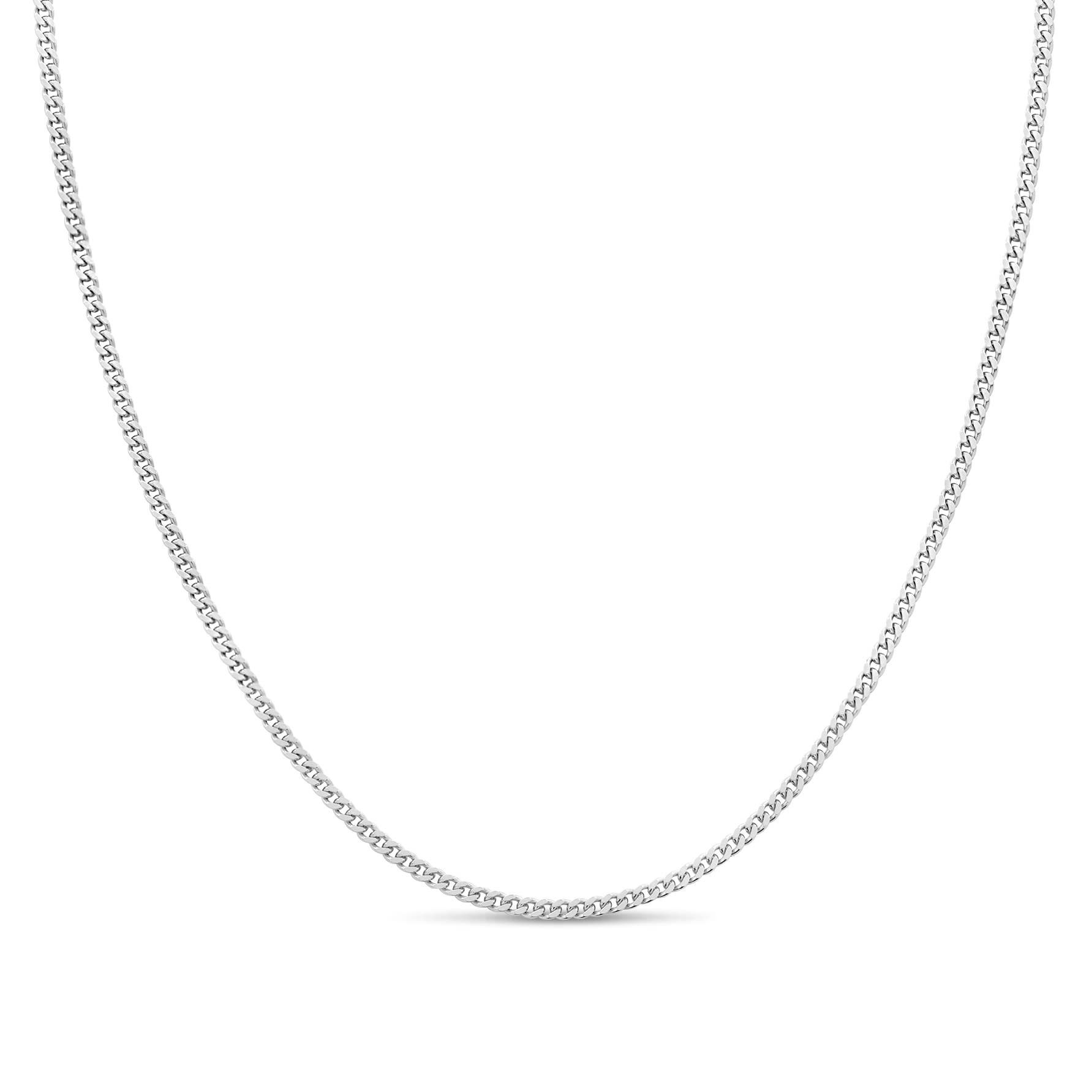 2mm 925 Sterling Silver Cuban Link Chain Necklace for Men & Women | 18K Gold, Rose Gold & Silver Options | Italian-Made Diamond Cut Curb Chain | Perfect for Gifts, Layering & Everyday Wear