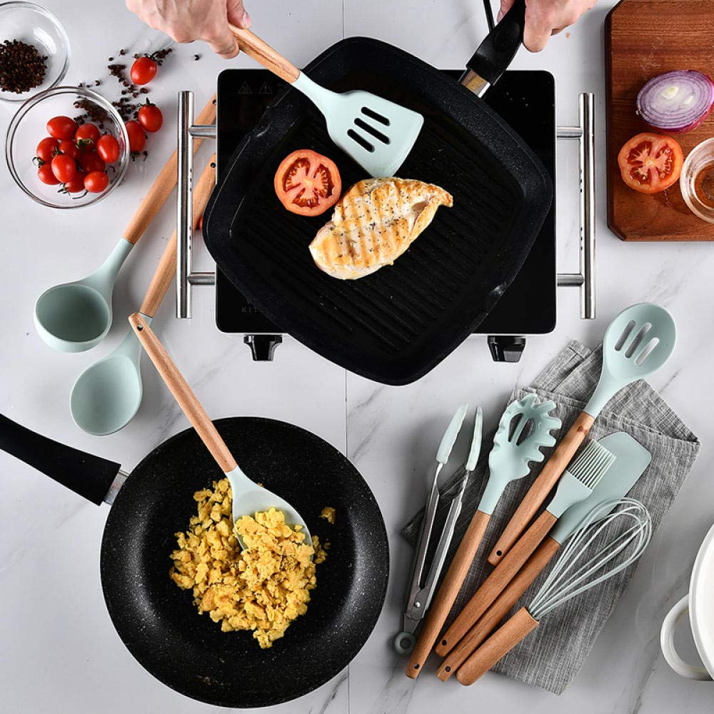 12-Piece Silicone Kitchen Utensil Set with Storage Box - Heat-Resistant, Non-Stick Cooking & Baking Tools for Home Chefs (Gray) | Perfect for Everyday Cooking, Meal Prep & Baking Needs