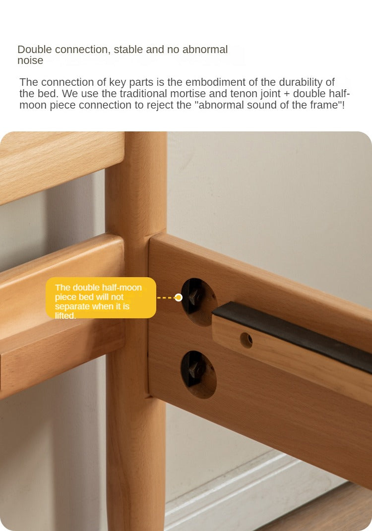 Solid Wood Kids Bed - Beech or Oak Frame - Soft Single Bed for Toddlers & Children - Perfect for Bedrooms, Daycare, or Guest Rooms