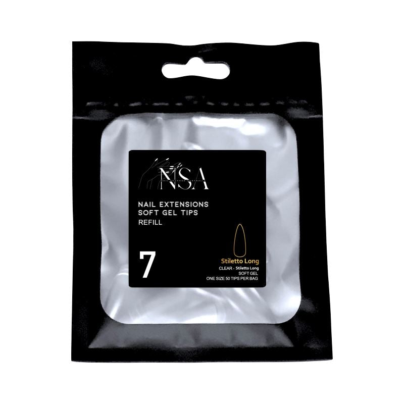 Soft Gel Tips for Nails - 50pcs Refill Pack - Stiletto Shape - Perfect for Salon, DIY Manicures & Nail Extensions