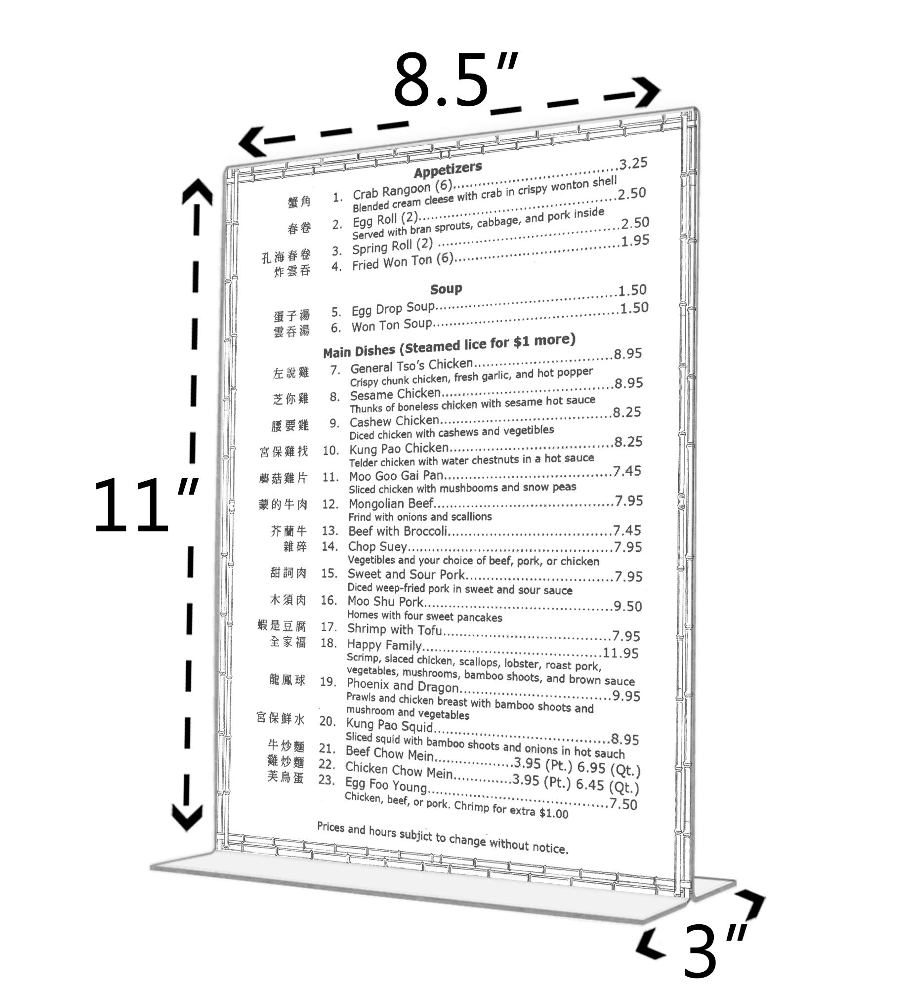 24 Pack Clear Acrylic Sign Holders for 8.5