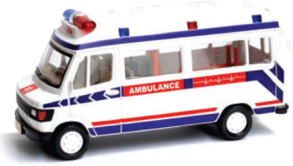 Kids Plastic Ambulance Toy Vehicle - White Emergency Rescue Truck for Children's Pretend Play | Perfect for Role-Playing, Birthday Gifts & Early Learning Scenarios