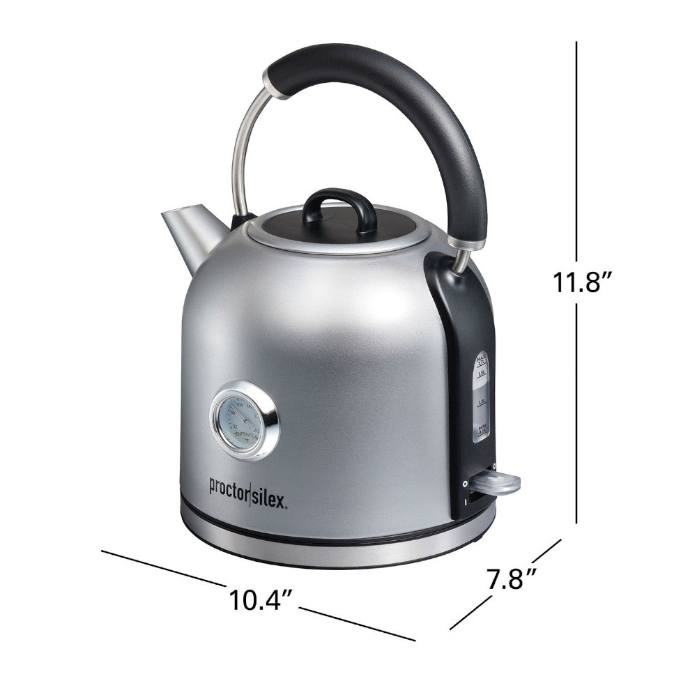 Proctor Silex 41035C Electric Dome Kettle with Water Level Gauge - Fast Boiling for Tea, Coffee & Instant Meals in Home or Office