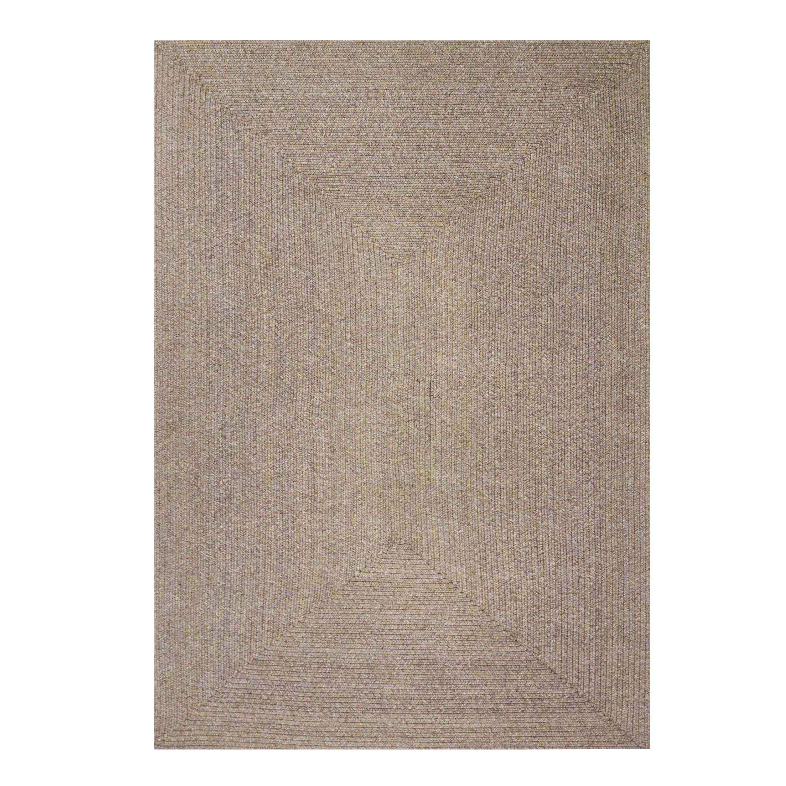 Bohemian Rectangle Braided Area Rug - Non-Slip Indoor Outdoor Rug for Living Room, Bedroom, Patio - Soft Woven Jute Natural Fiber Floor Mat for Home Decor