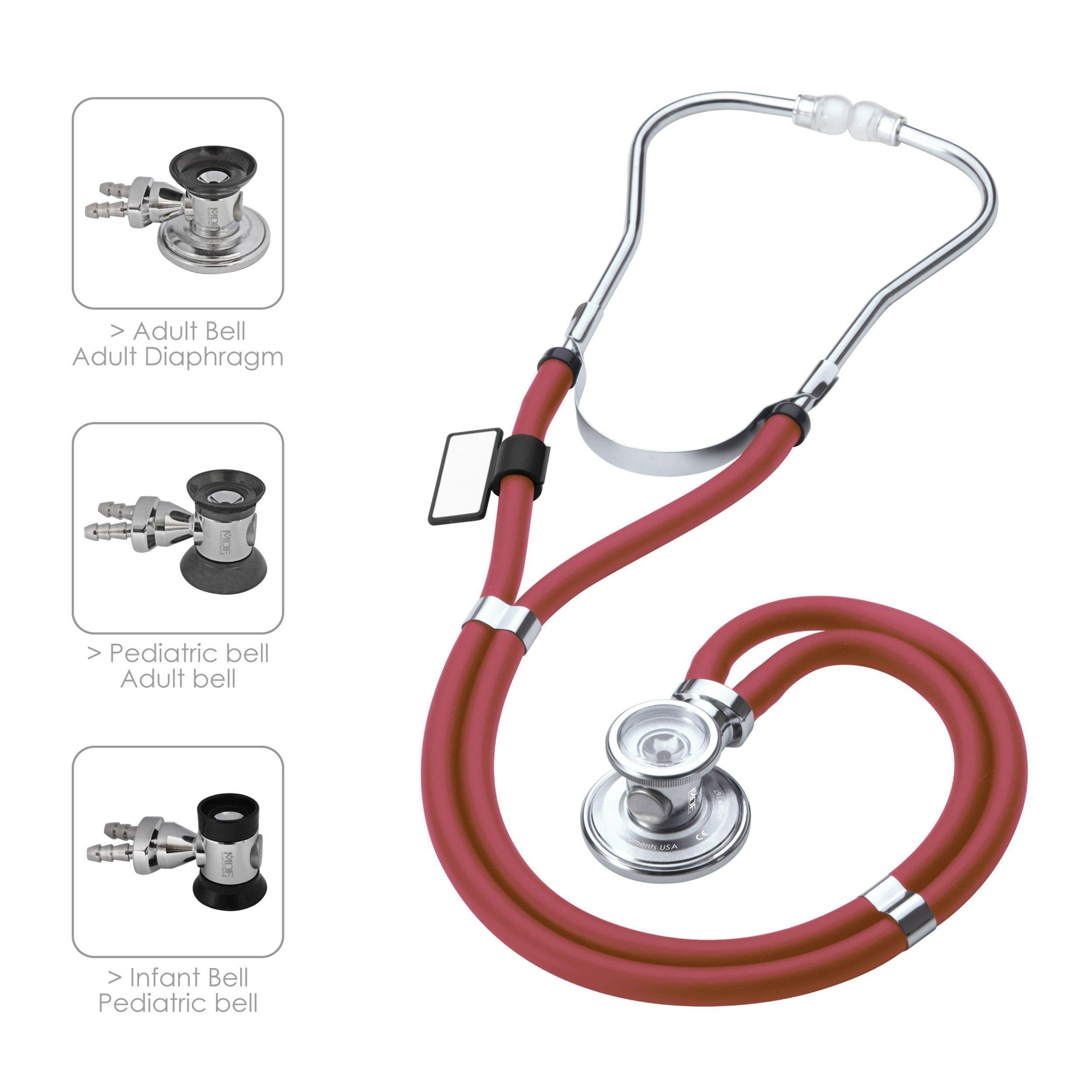 Premium Sprague Rappaport Stethoscope - Burgundy Red for Medical Professionals, Nursing Students & Healthcare Workers - Ideal for Clinical Use, Patient Exams & Medical Training