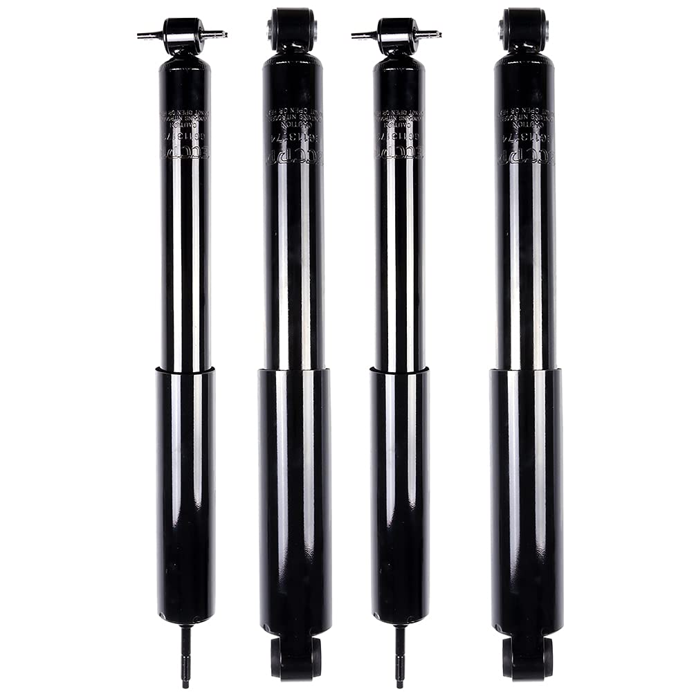 LSAILON 4pcs Front & Rear Shock Absorbers for 1987-1995 Jeep Wrangler - Replacement for 344088 & 344092 - Off-Road & Daily Driving Suspension Upgrade