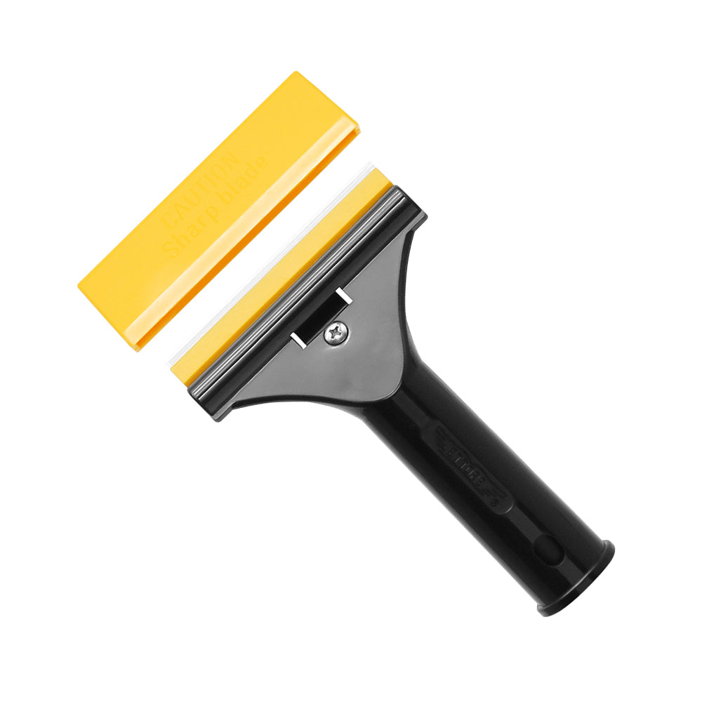 Ettore Scrapemaster 4-Inch/10cm Glass Scraper Tool - Heavy Duty Window & Mirror Cleaning Scraper for Home, Office, and Auto Glass Surfaces