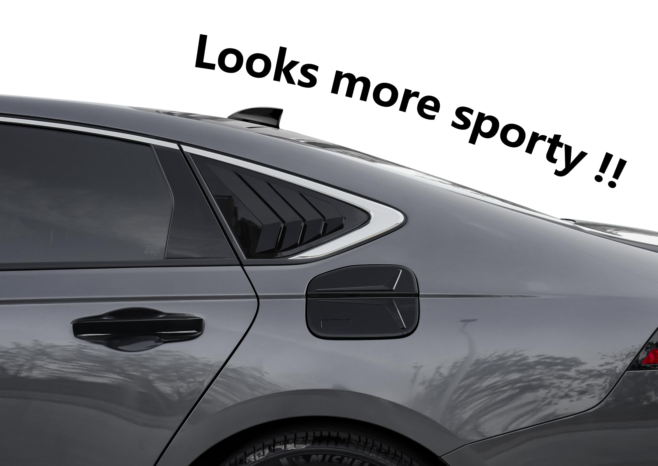 Gloss Black Gas Tank Door Cover & Fuel Filler Cap Sticker for 2023-2024 Honda Accord 11th Gen - Premium Car Accessories for Exterior Protection & Style Enhancement