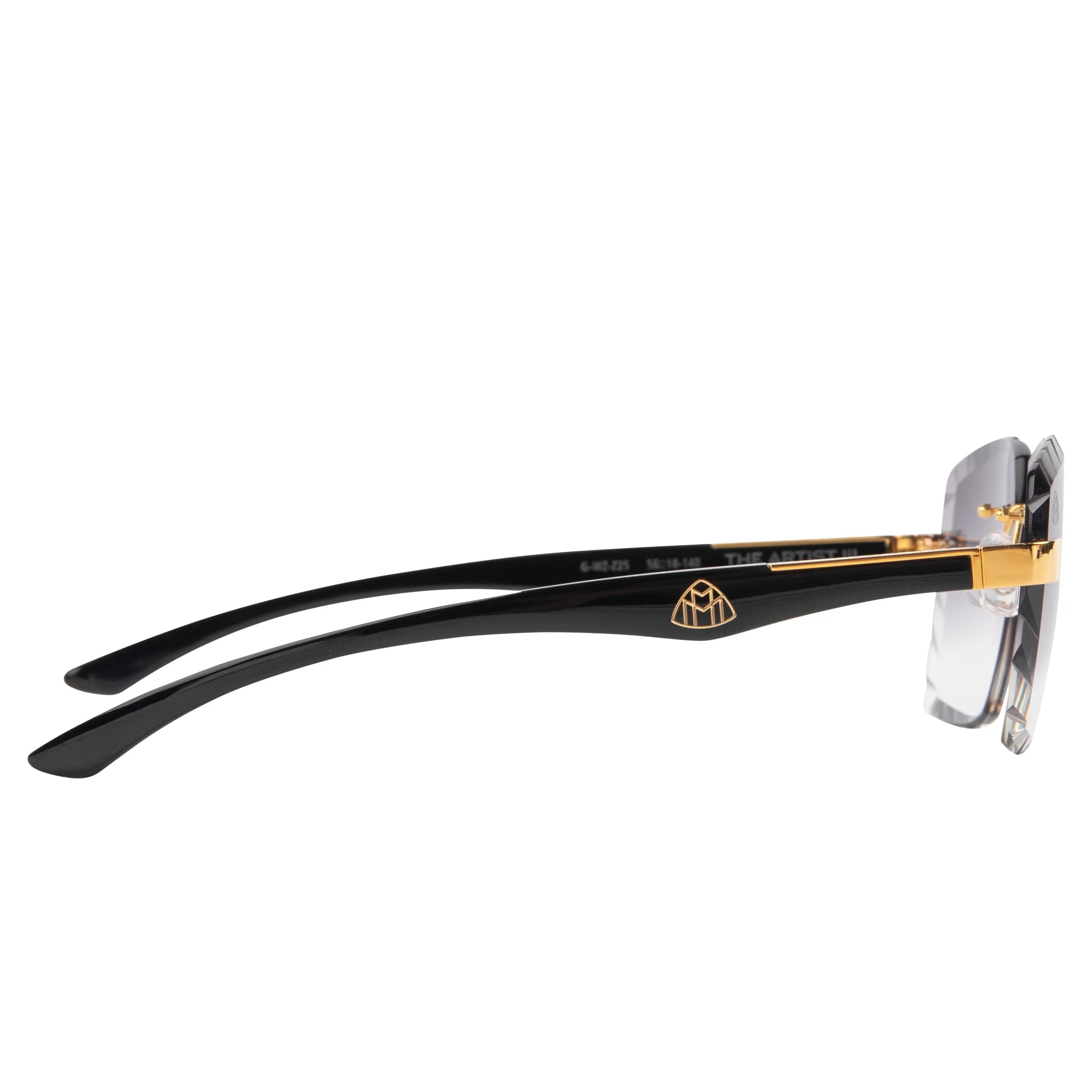 Maybach Eyewear The Artist III P WCW Z25 Custom Black Grey Diamond Cut Sunglasses - Luxury Polarized UV Protection for Driving & Outdoor Activities