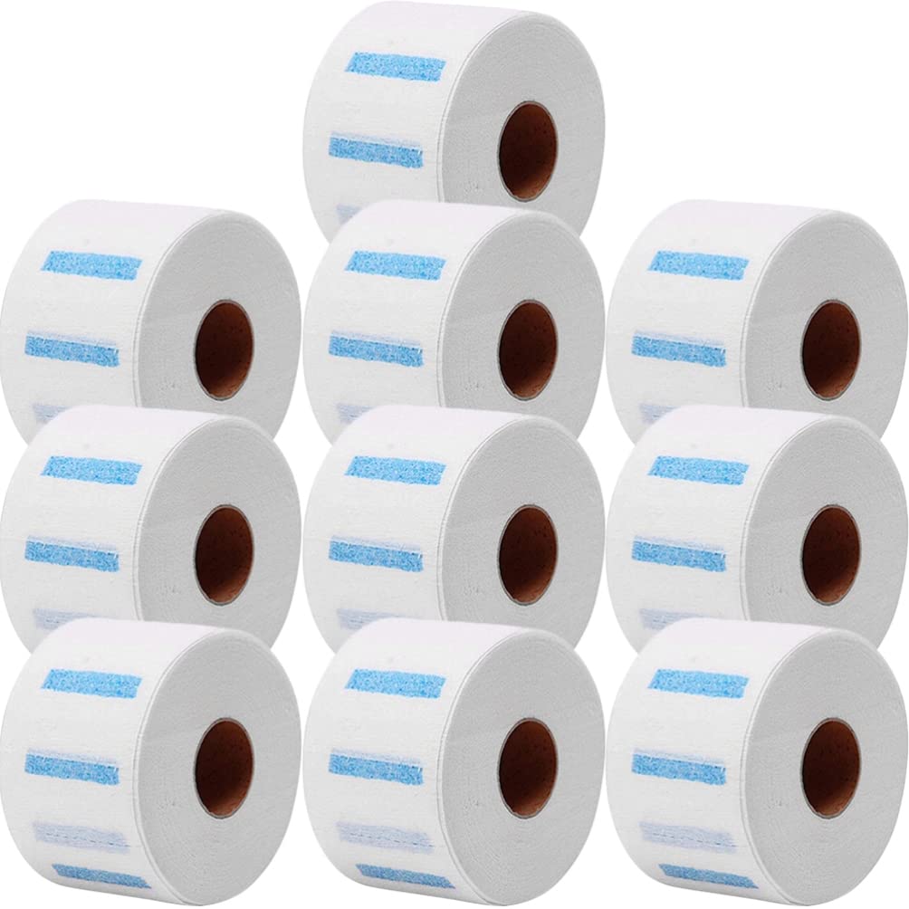 FRCOLOR Disposable Salon Neck Paper - 10 Rolls Stretchy Barber Neck Tissue for Haircut & Hairdressing | Flexible, White Modeling Paper for Self Haircut & Professional Styling | Perfect for Home Use, Barber Shops & Salon Services