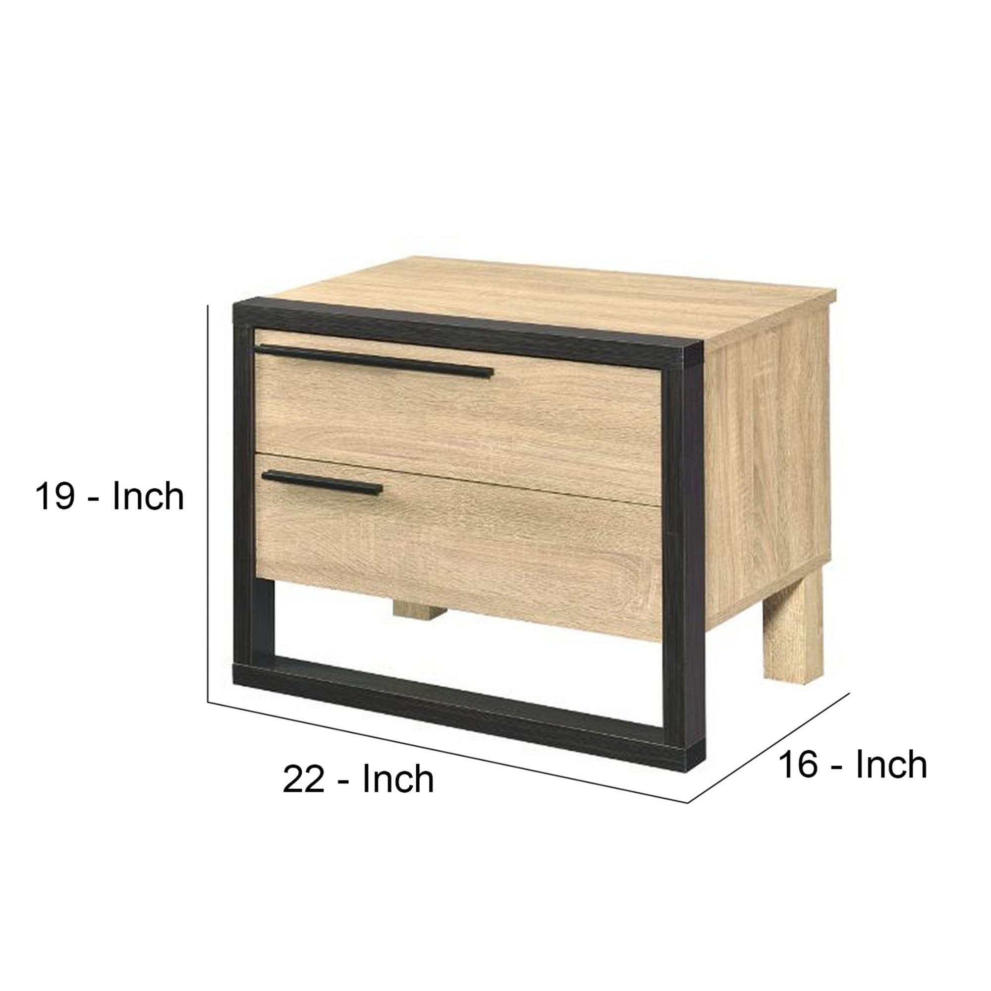 Benjara Black and Brown Accent Table with Pull-Out Tray & 2 Storage Drawers - Perfect for Living Room, Bedroom, or Entryway Decor