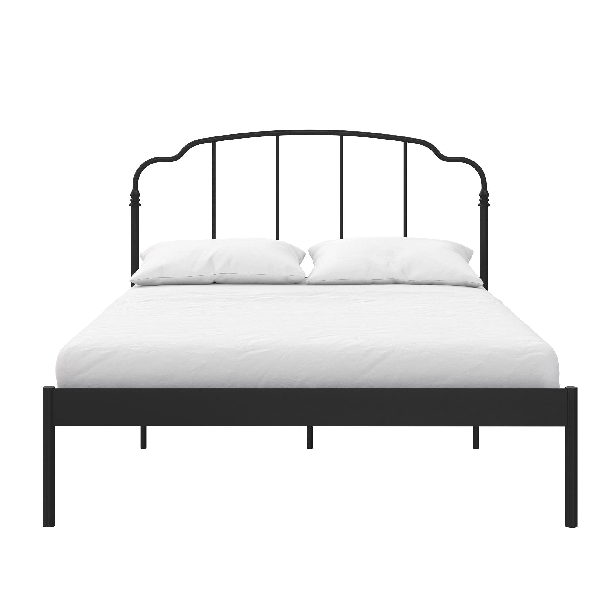 REALROOMS Camie Metal Platform Bed Frame - Full Size, Adjustable Height, No Box Spring Required, Sturdy Black Steel Design - Perfect for Modern Bedrooms, Guest Rooms & Small Spaces