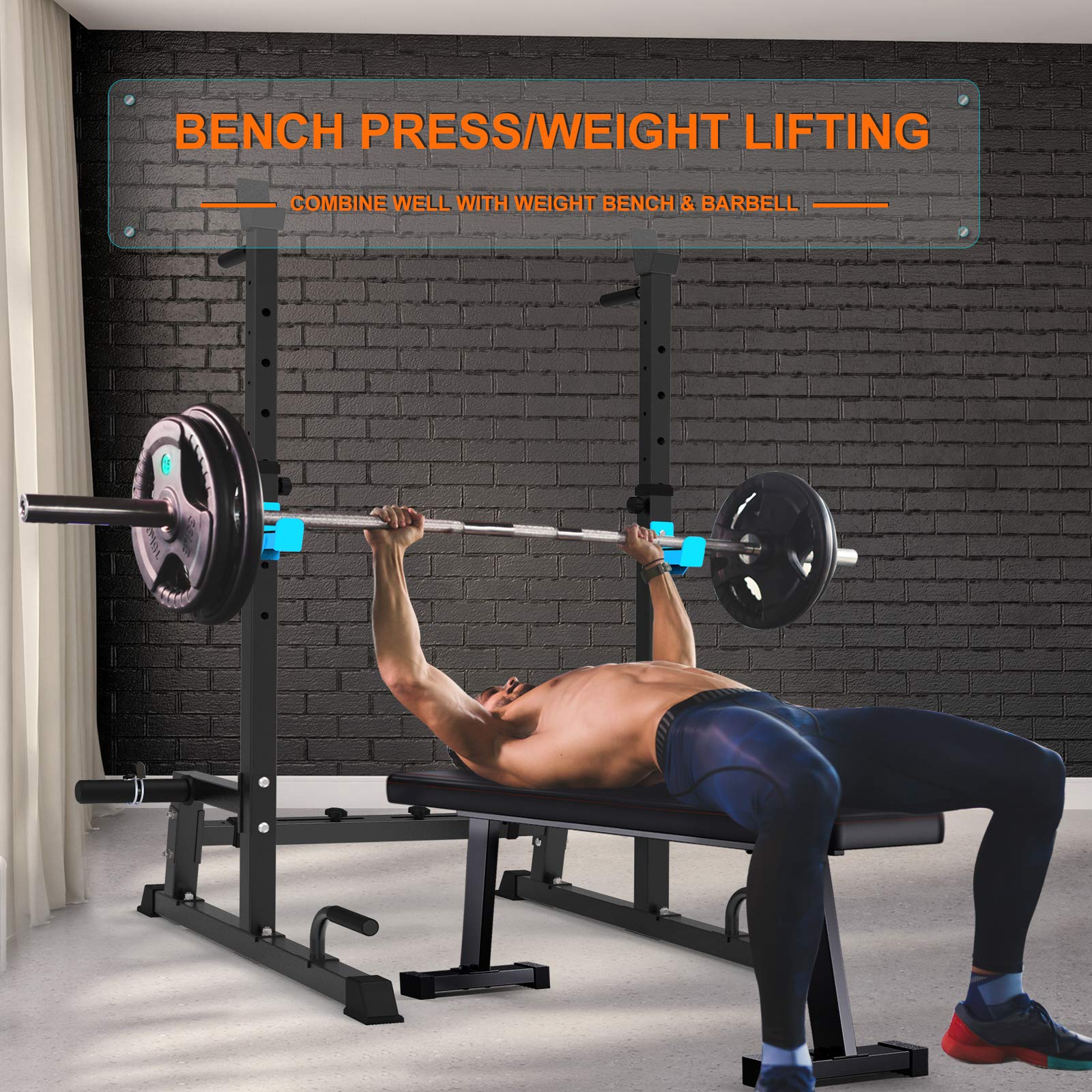 JX FITNESS Power Cage - Heavy Duty Squat Rack with Pull Up Bar & Dip Bars, Multi-Functional Home Gym Equipment for Weight Lifting, Bench Press & Strength Training | Perfect for Garage Gym & Home Workout Setup