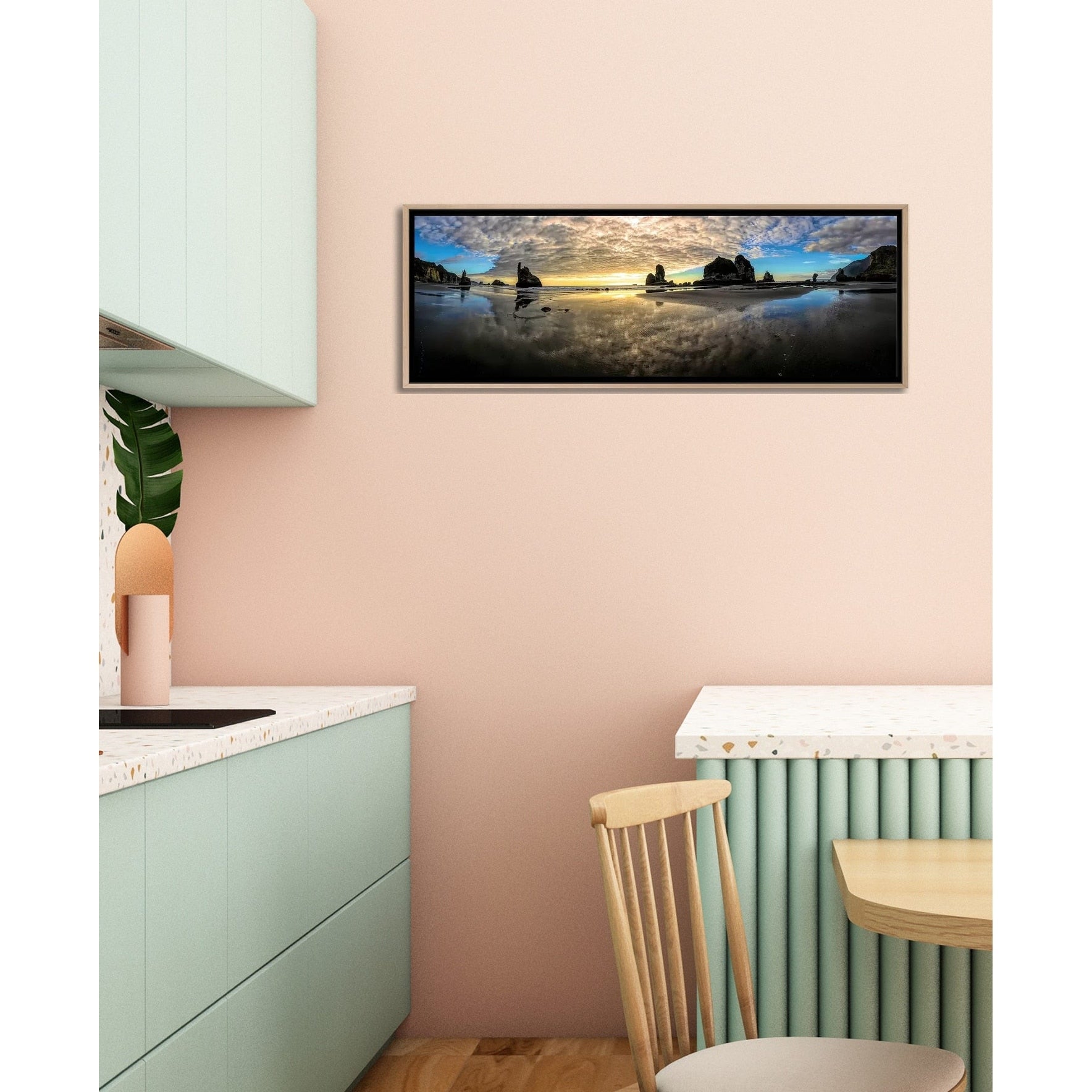 Before Sunset at Motukiekie Beach West Coast New Zealand - Framed Landscape Wall Art by OLena Art | Perfect for Living Room, Bedroom & Office Decor
