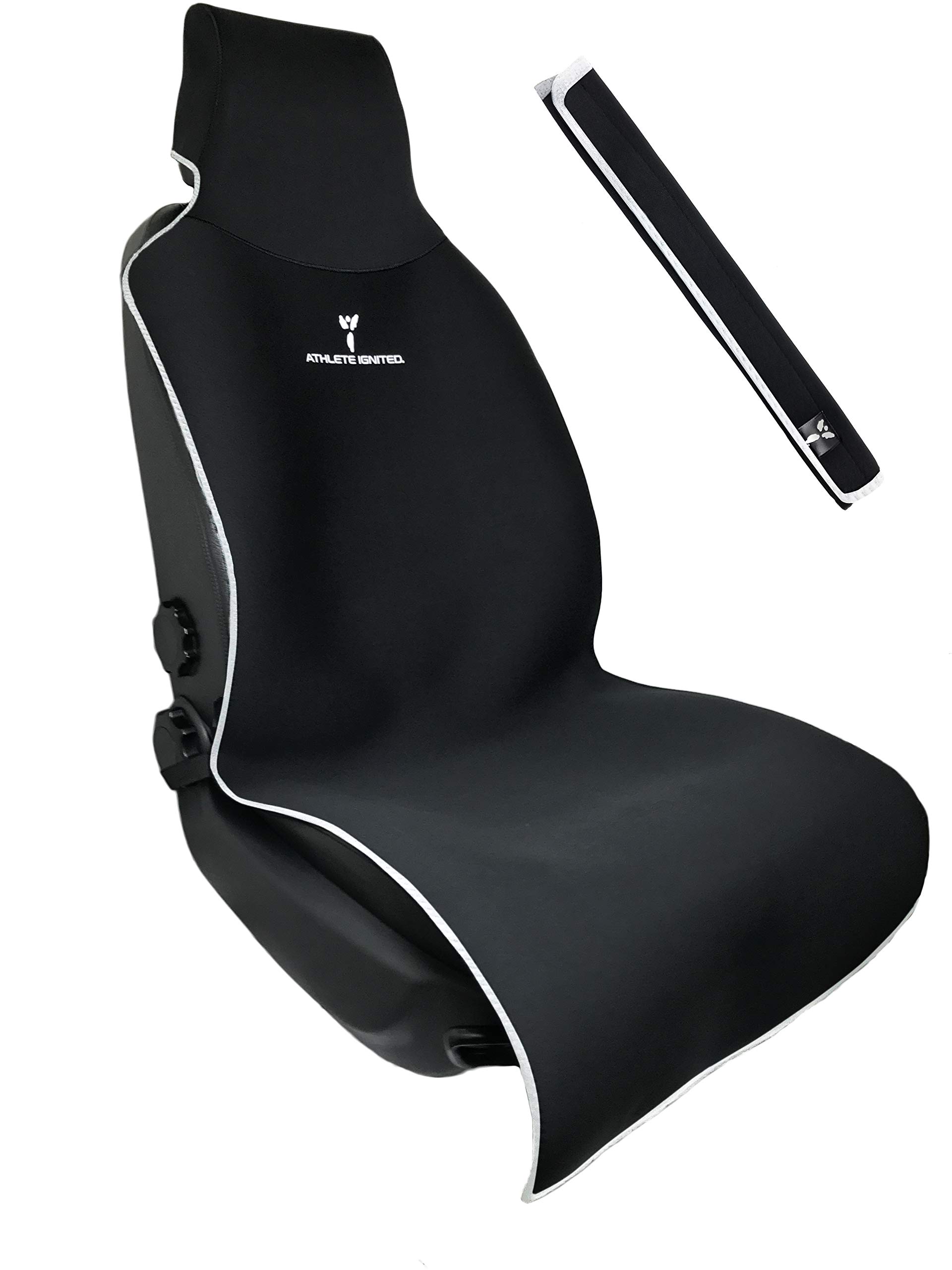 Neoprene Waterproof & Sweatproof Seat Cover + Seat Belt Cover - Universal Fit 22