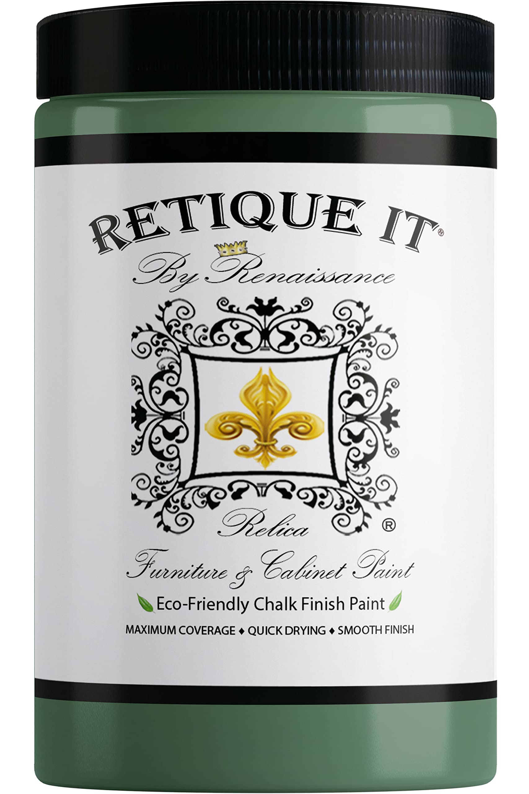 Retique It Chalk Furniture Paint - 32 Fl Oz (Pack of 1) in 38 Dragon's Eye - Premium DIY Chalky Finish Paint for Furniture, Cabinets & Home Decor - Perfect for Upcycling, Refinishing & Vintage Projects