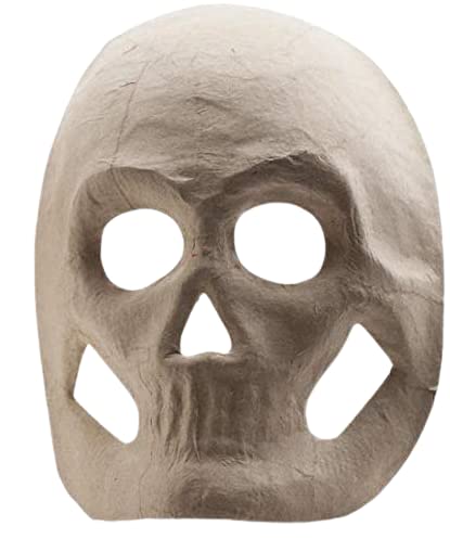 48 Pack Bulk Paper Mache Skeleton Masks - DIY Craft Kit for Painting, Decoupage & Decorating - Perfect for Halloween Parties, Classroom Projects & Art Activities