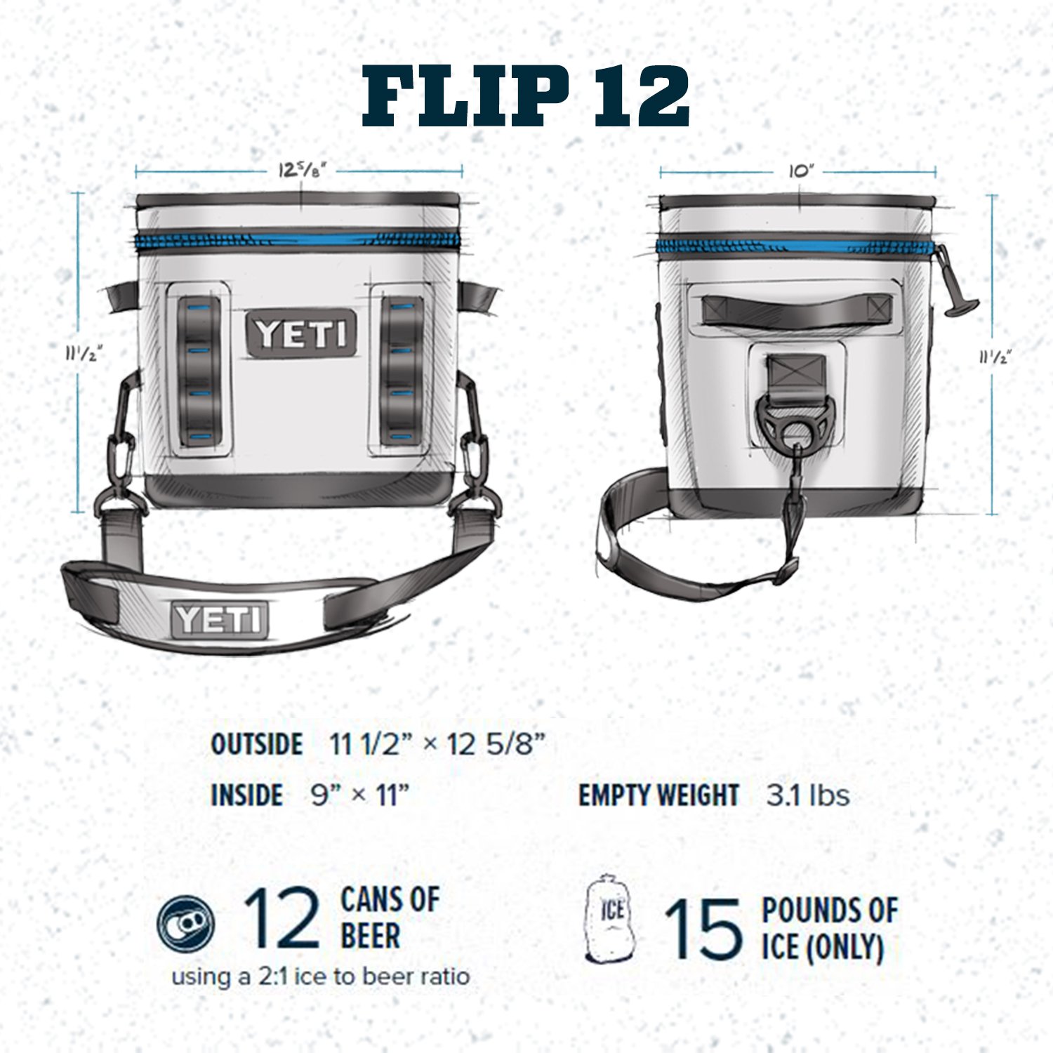 YETI Hopper Flip 12 Can Portable Cooler - Insulated Soft-Sided Cooler for Camping, Beach & Tailgating - Field Tan / Blaze Orange - Keeps Drinks Cold for Hours - Perfect for Outdoor Adventures, Picnics & Road Trips