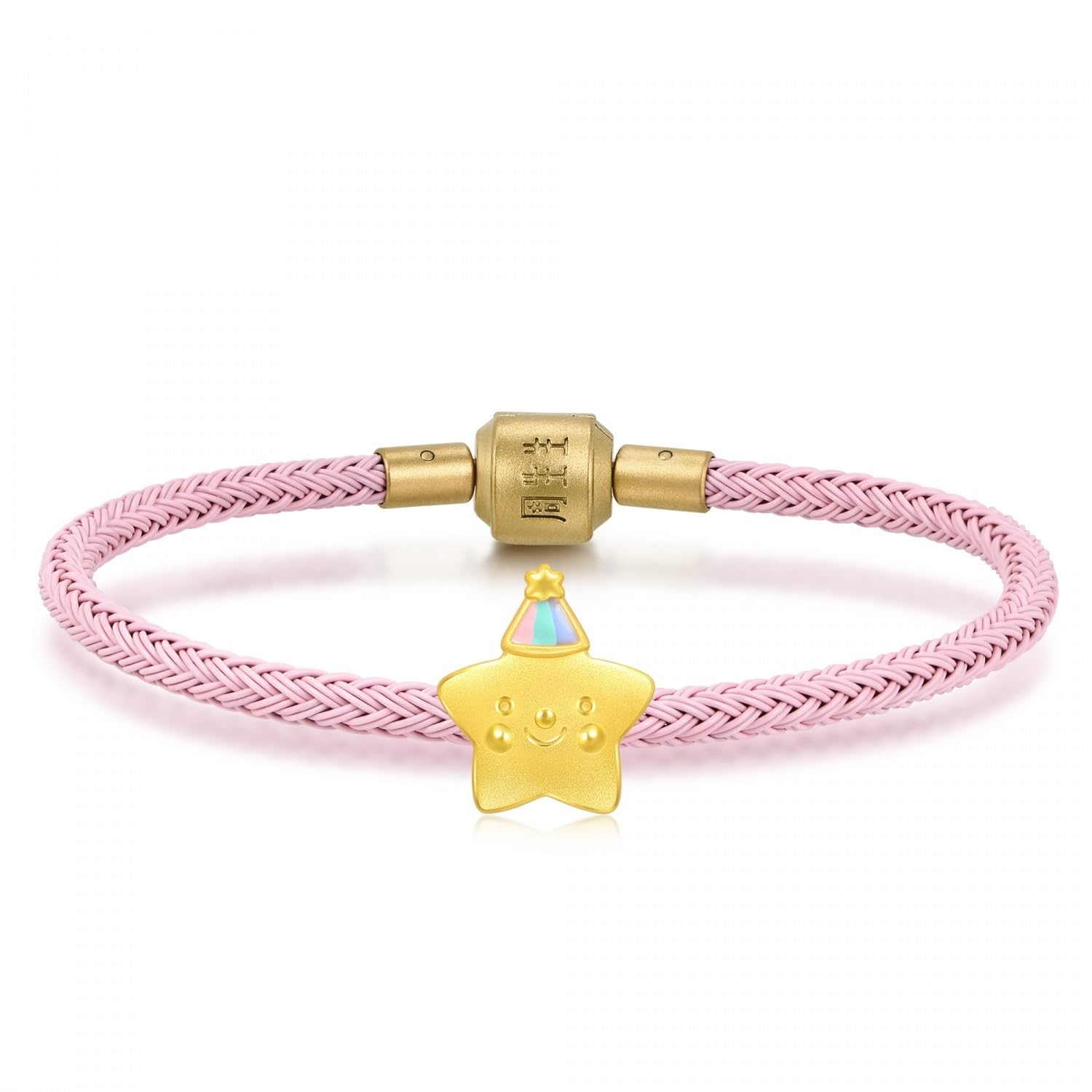 24K Solid Gold Mini Charm Cheerful Healing Star & Cloud Bracelet for Women - 999 Pure Gold Dainty Charm Bracelet - Perfect for Everyday Wear, Gifts & Healing Jewelry Collection