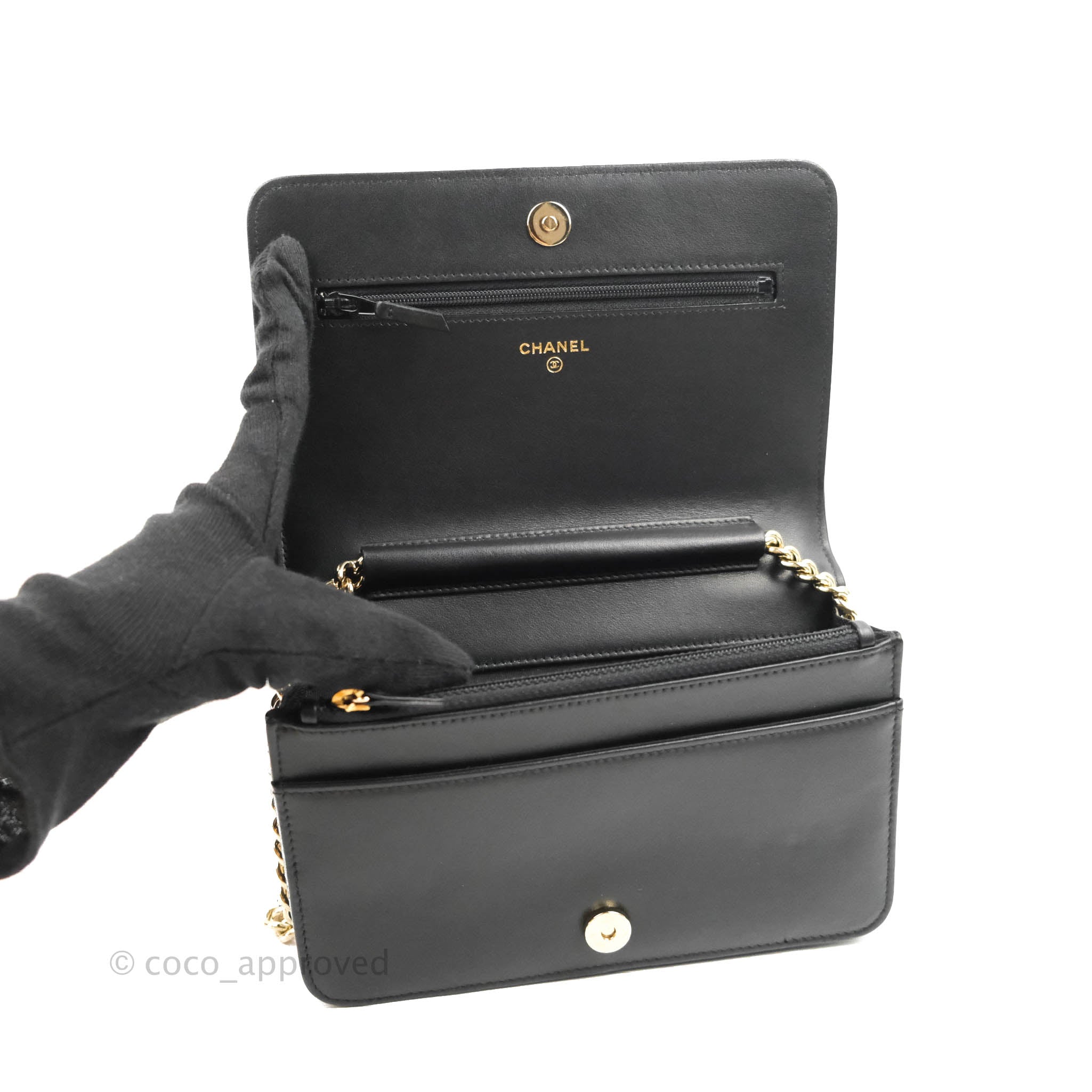 Chanel Chevron Boy Wallet On Chain Black Caviar Gold Hardware - Luxury Crossbody Bag for Women, Perfect for Evening Out & Special Occasions