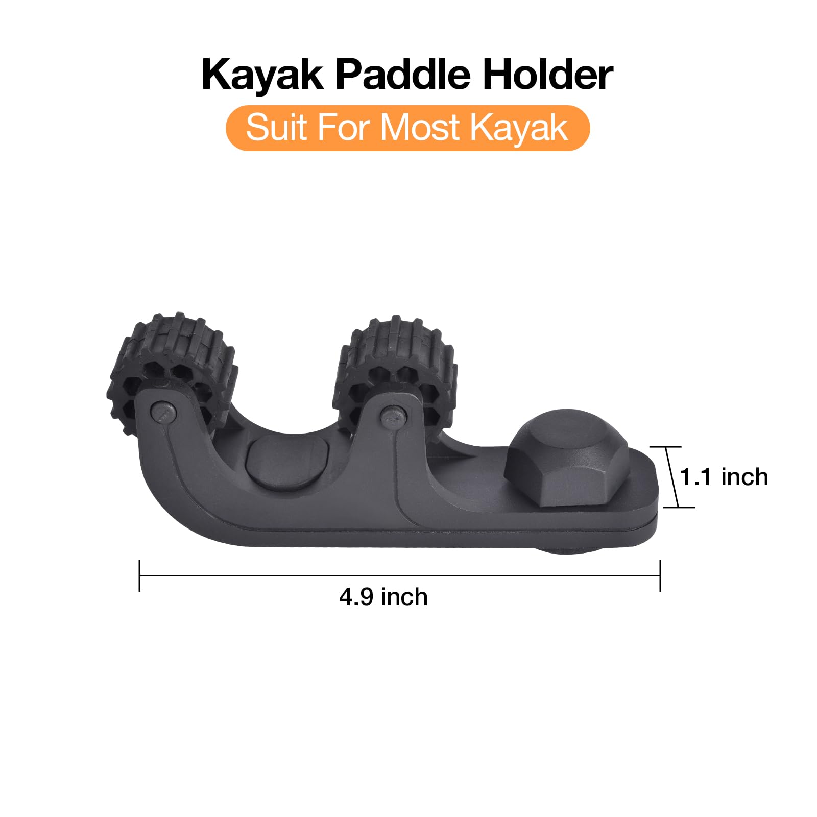 2-Piece Kayak Paddle Holder - Adjustable Track Mount Accessories for Fishing & Kayaking | Secure Storage Solution for Kayaks, Canoes & Paddle Boards | Durable Black Design for Outdoor Water Sports