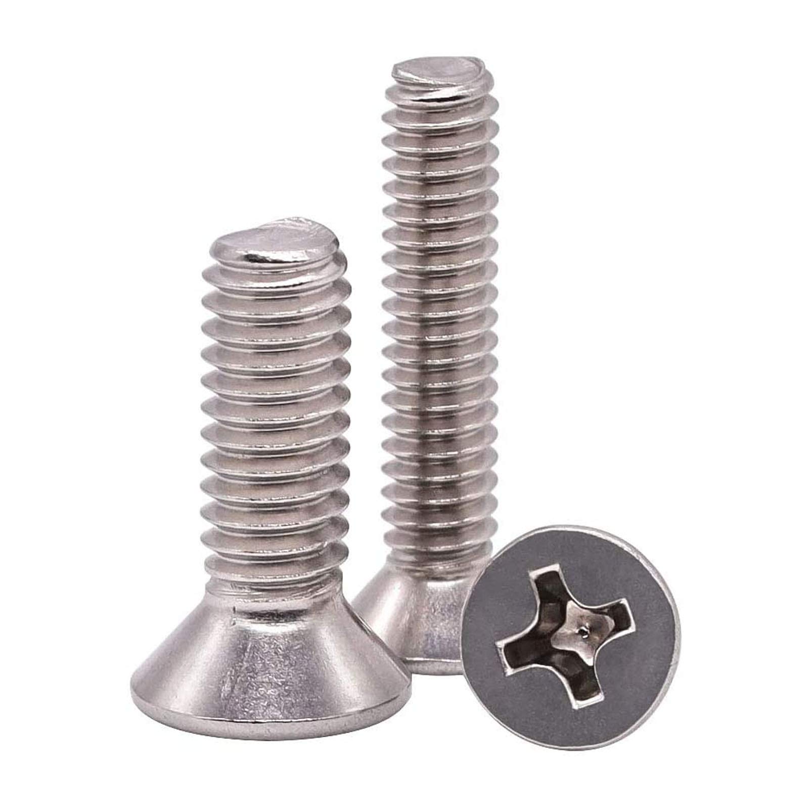 50 Pcs M5-0.8x25mm 304 Stainless Steel Flat Head Machine Screws - for Furniture & Electronics Assembly