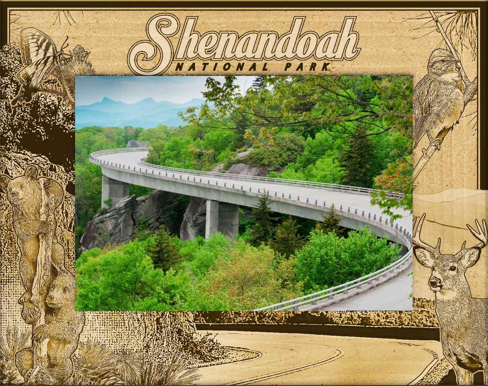 Shenandoah National Park Engraved Wood Picture Frame - Saddle Mountain Souvenir - 3x5 Inches - Perfect for Home Decor, Office Display & Travel Memories