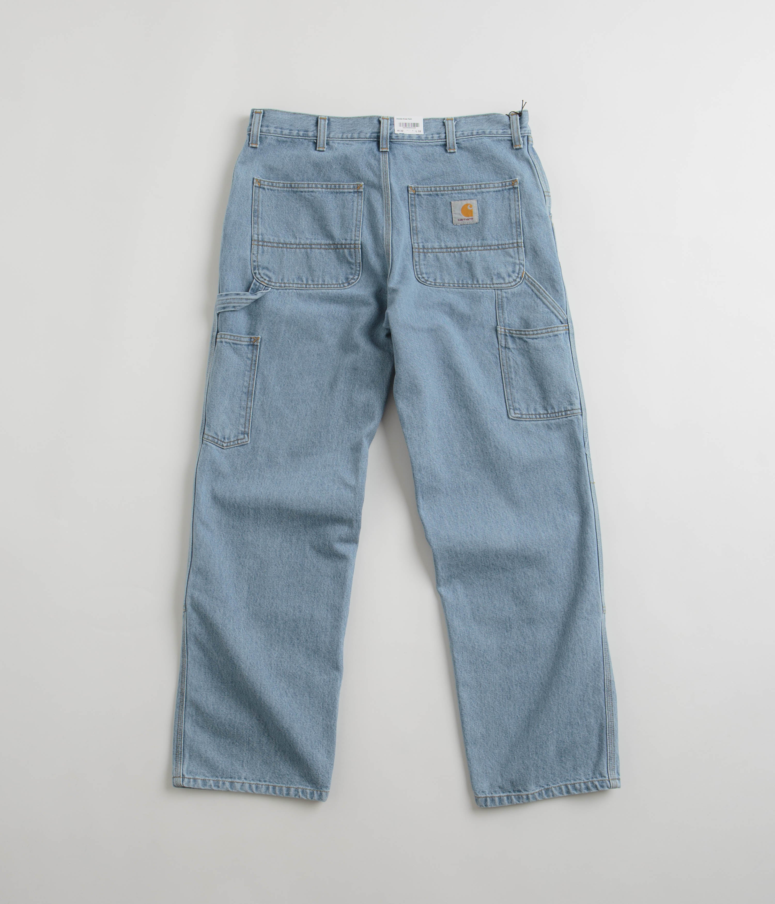 Carhartt Double Knee Denim Pants for Men - Durable Work Pants with Reinforced Knees in Classic Blue - Perfect for Construction, Carpentry & Outdoor Work