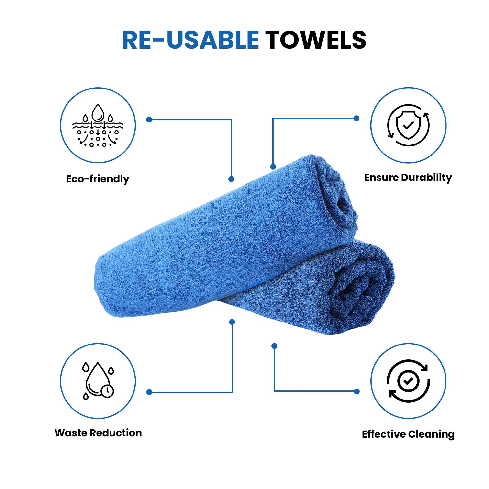 Premium Super Absorbency Scratch-Free Soft Lint-Free Microfiber Car Wash Towel - Fast Drying, Thick Medium Car Detailing & Cleaning Cloth - Essential for Car Care Kit - Perfect for Washing, Waxing & Detailing Vehicles (Medium)