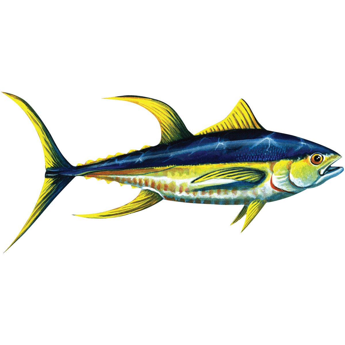 Premium Yellowfin Tuna Deep Sea Fishing Wall Decal - 24