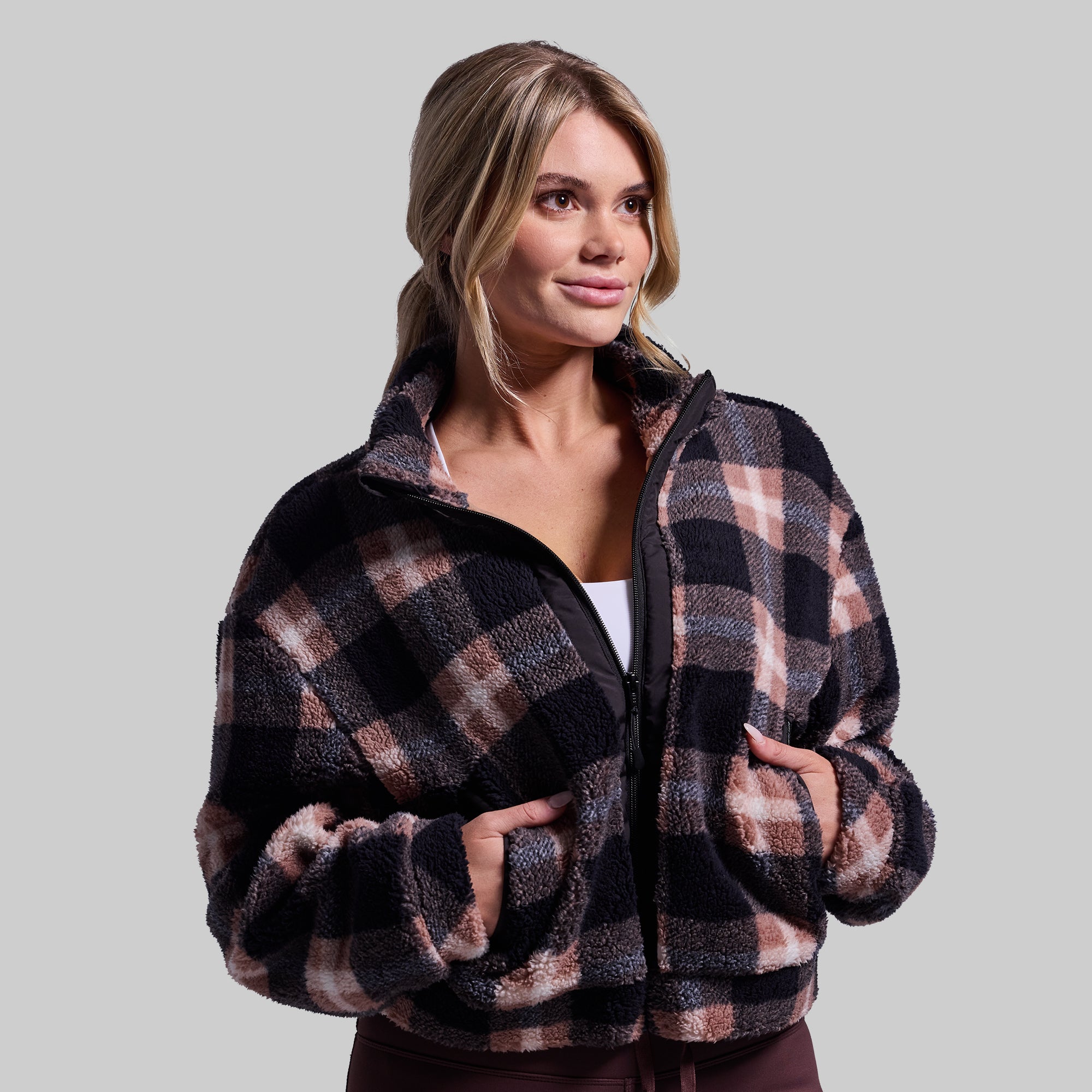 Women's Cropped Fleece Jacket - Soft & Warm Kettle Color Pullover for Casual Outfits & Fall Layering | Perfect for Coffee Dates, Weekend Errands & Outdoor Adventures