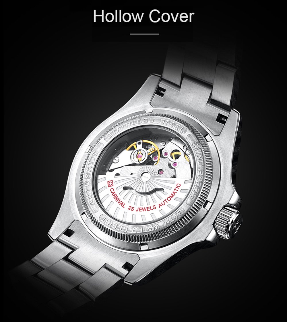 MASTOP Men's Automatic Watch - Classic Rotating Bezel Stainless Steel Diver Watch with Date Window | Luxury Dress Wristwatch for Business & Formal Occasions | Waterproof Sports Watch for Swimming & Diving (Silver Black)