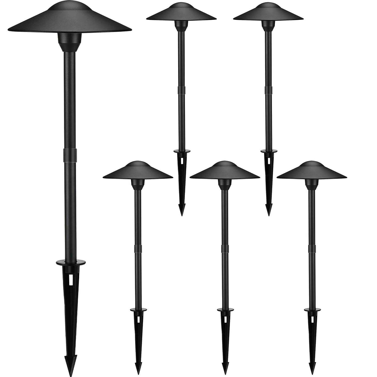 3W LED Landscape Lights - Low Voltage Outdoor Pathway Lighting with Replaceable 3000K LED Bulb, Aluminum Housing & ABS Ground Stake for Yard, Patio, Driveway - Pack of 6 (Perfect for Garden, Walkway, and Backyard Illumination)