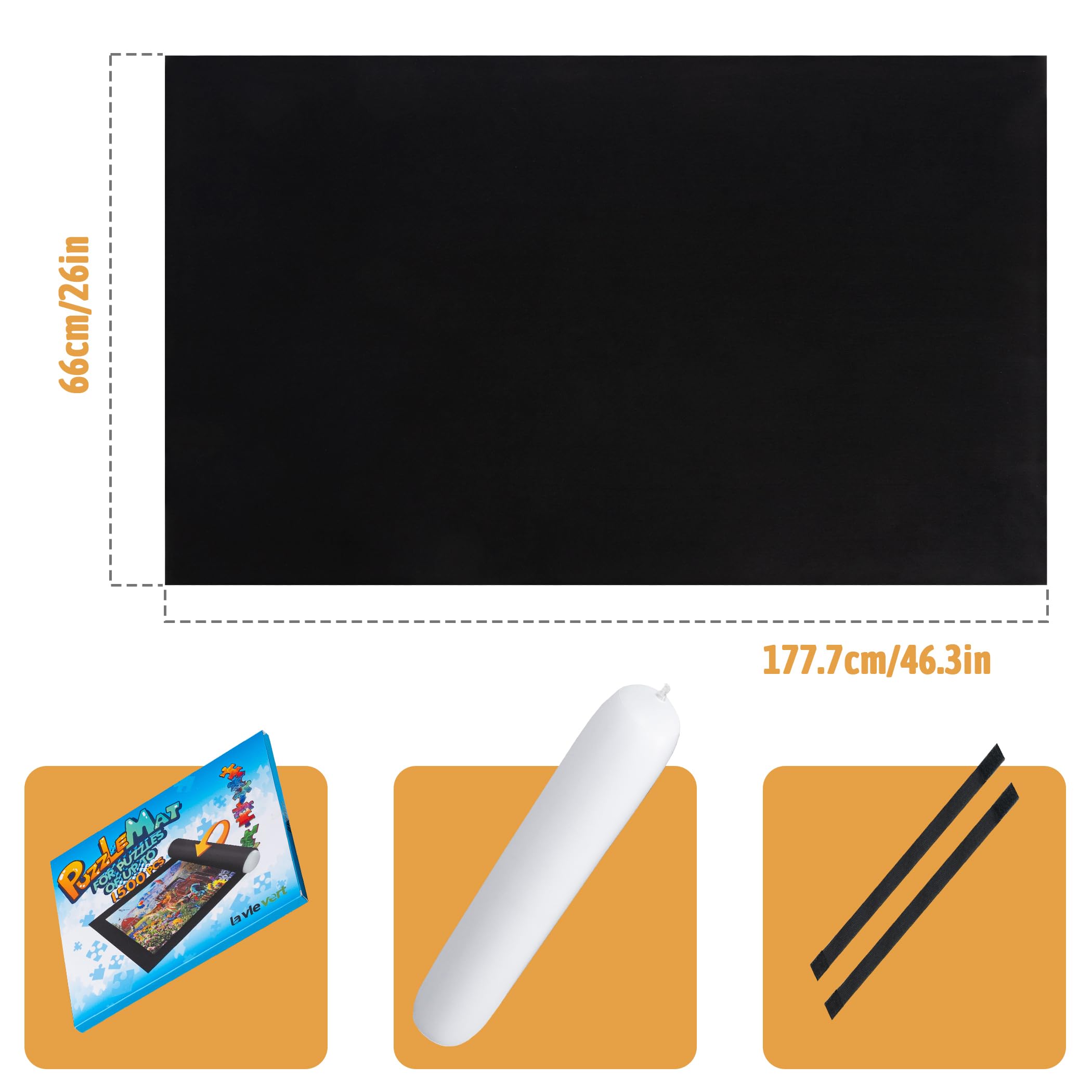 Lavievert Jigsaw Puzzle Mat Roll Up - Portable Puzzle Board & Storage Saver for Up to 1500 Pieces | Eco-Friendly Material | Perfect for Travel, Home Organization & Puzzle Enthusiasts