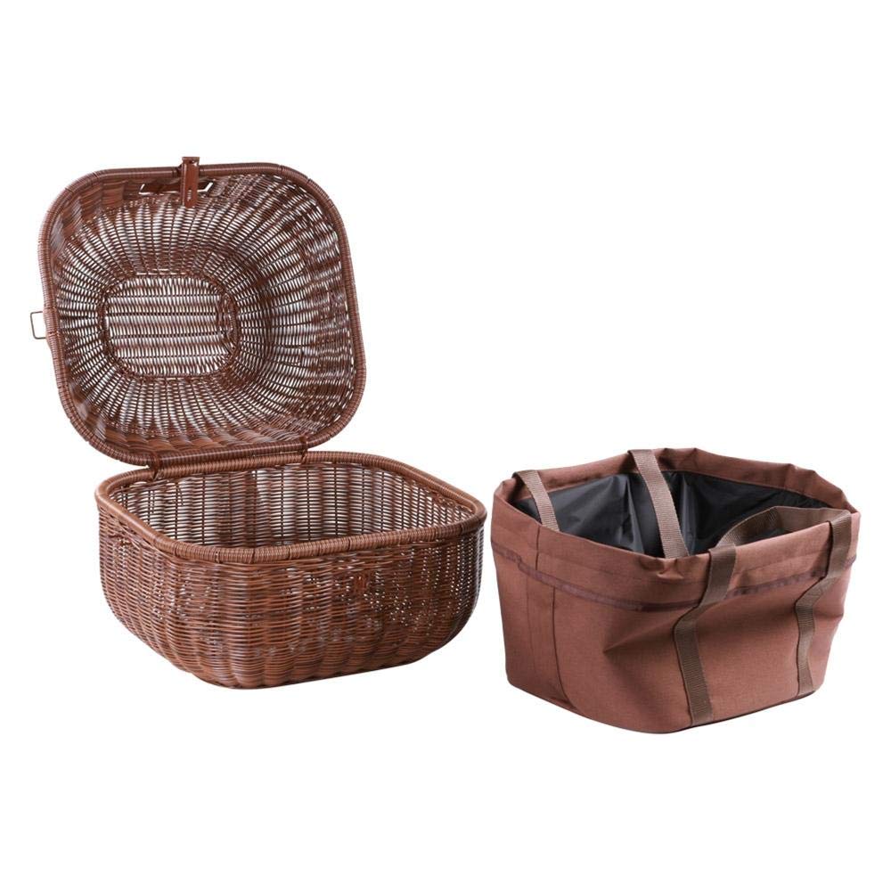 Prima Universal Rear Bike Basket - Round Shape with Removable Liner | Perfect for Groceries, Picnics & Commuting | Fits Most Bicycles
