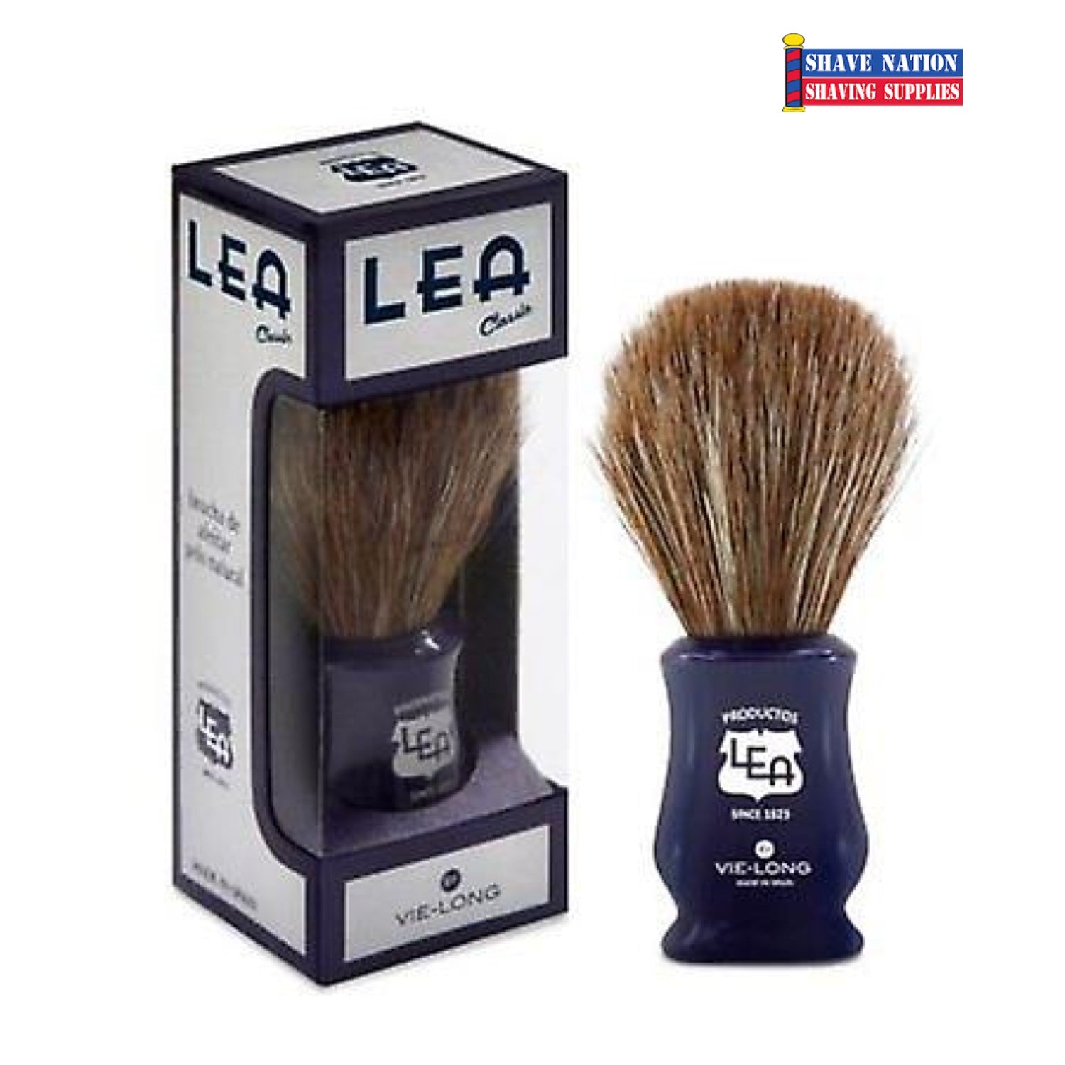 LEA Vielong Natural Horse Hair Shaving Brush for Men - Soft & Durable Wet Shaving Brush for Sensitive Skin - Perfect for Traditional Shaving, Beard Care & Grooming Kits