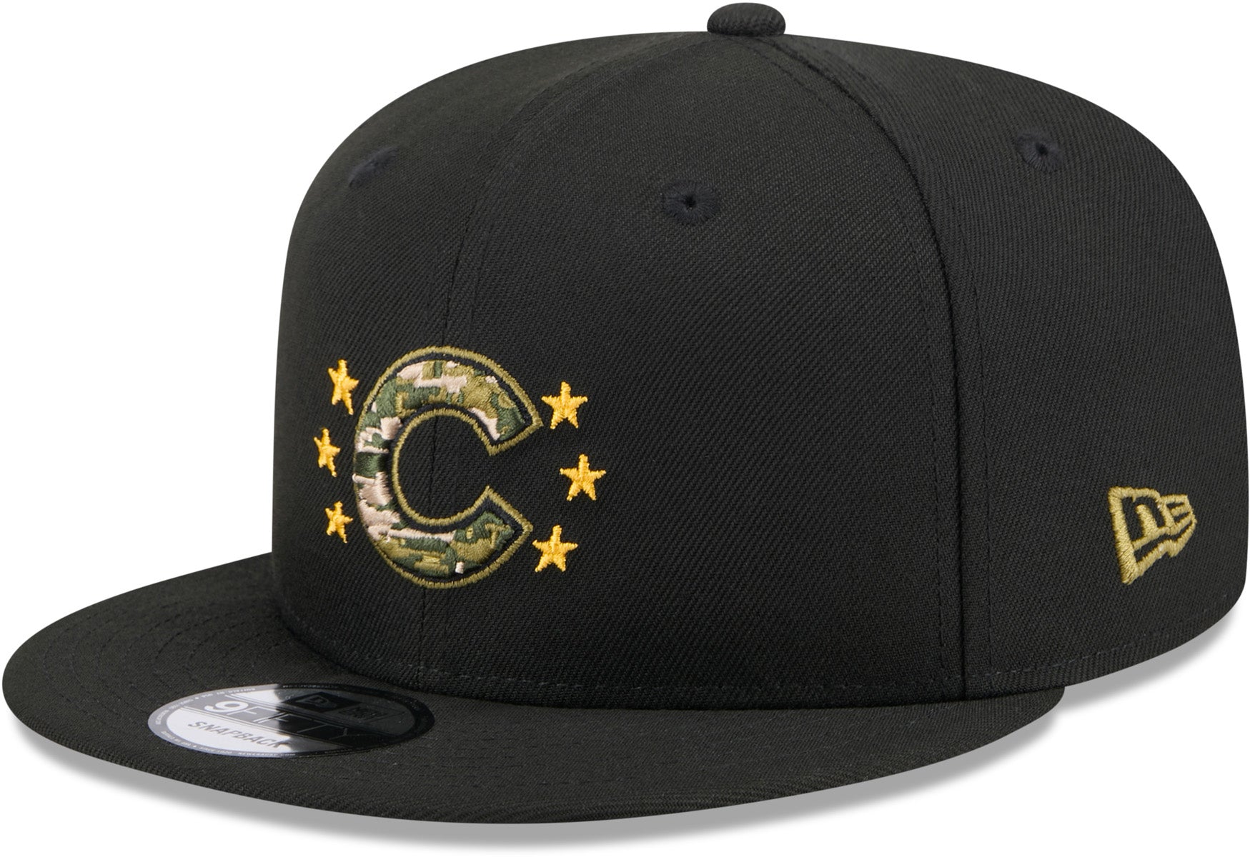 Chicago Cubs New Era 9Fifty MLB 2024 Armed Forces Day Black Snapback Hat - Official Licensed Baseball Cap for Men & Women - Perfect for Games, Military Appreciation & Casual Wear